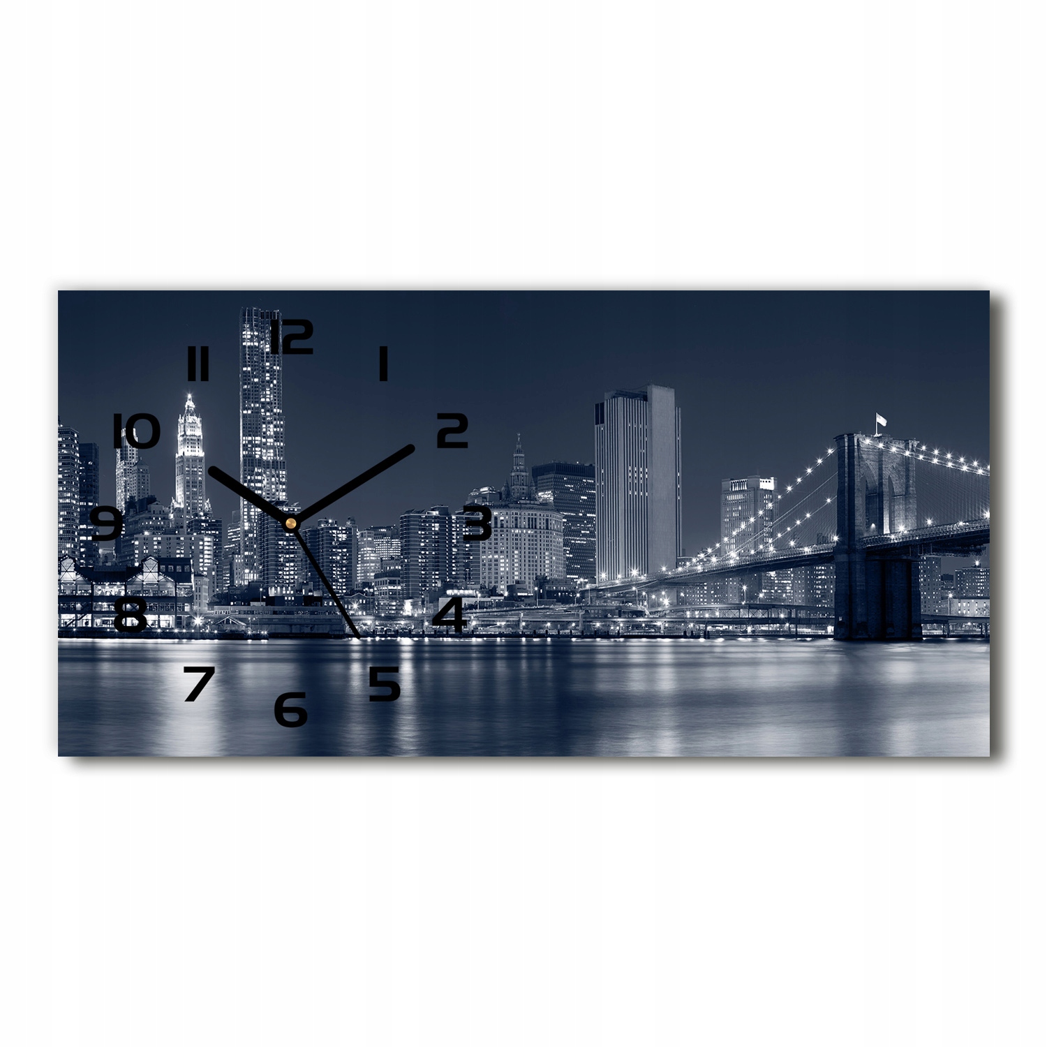 

Zegar ścienny szklany Manhattan Nowy Jork 60x30 cm