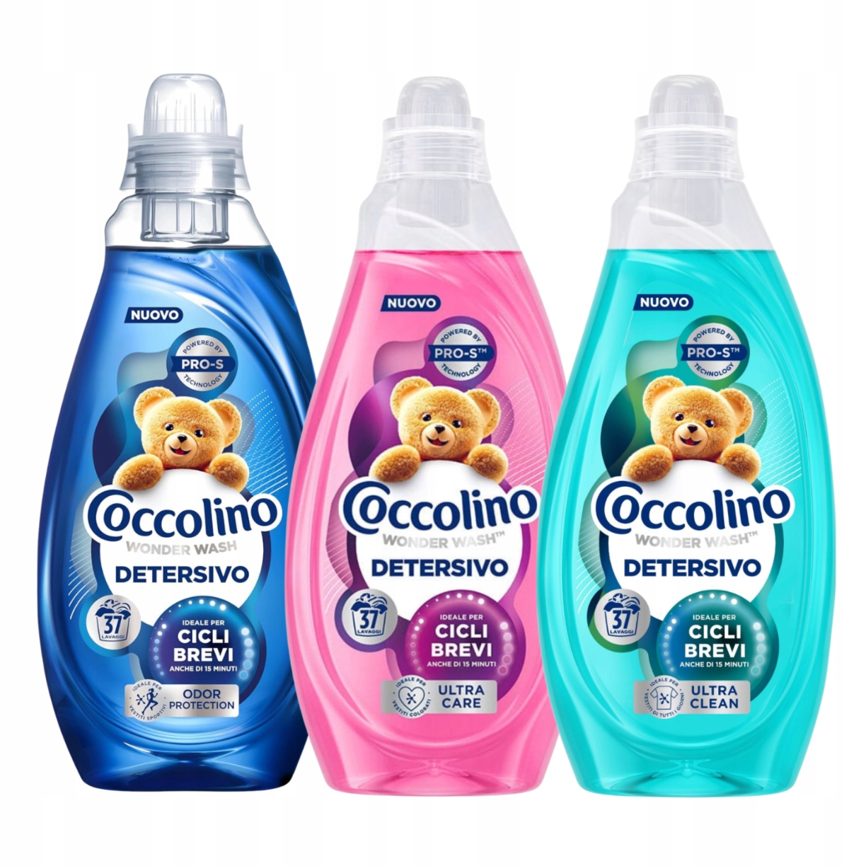 Coccolino Wonder Wash prací gely různé druhy 3 x 1480 ml