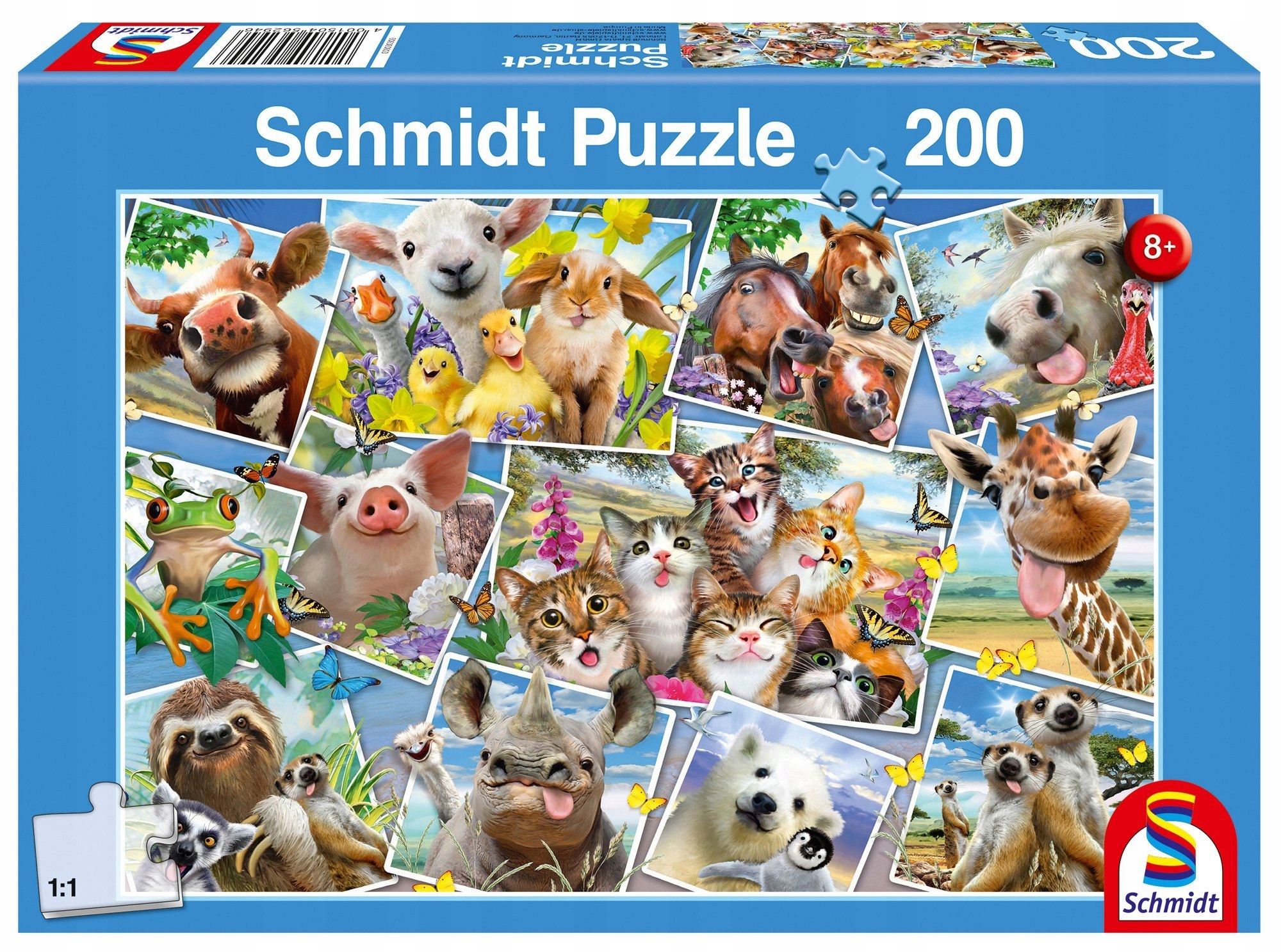 

Puzzle 200 el Zwierzątka robią selfie Układanka