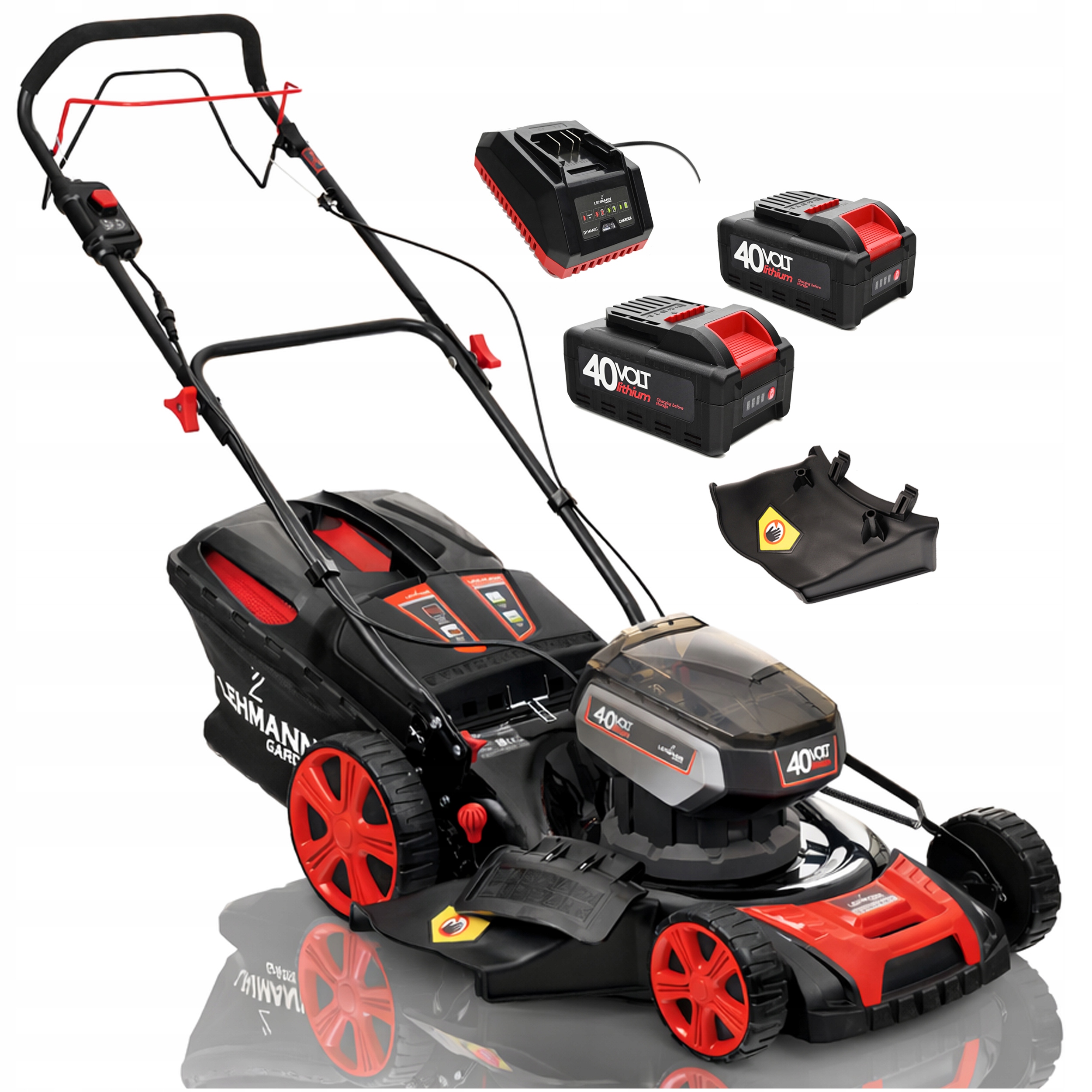 Velká Akumulátorová Indukční Sekačka 51 CM Na Trávy 2X Aku 8AH Výkonná 60 L