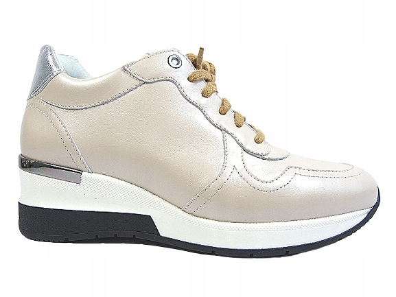 Dámské kožené polobotky na malém podpatku Sala, béžové, 37