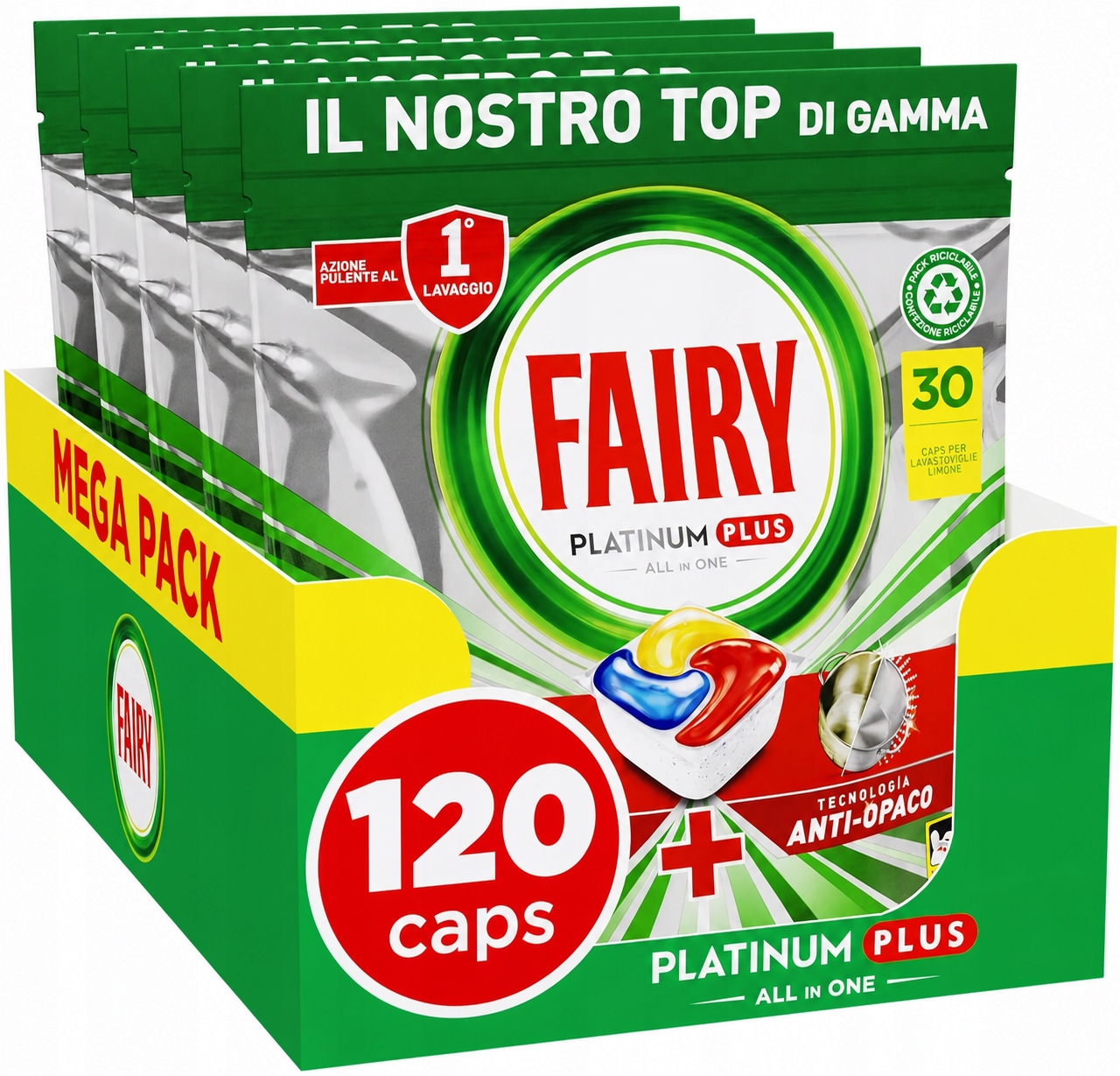 Kapsułki do zmywarki Fairy Platinum Plus All In One cytryna 120 szt.