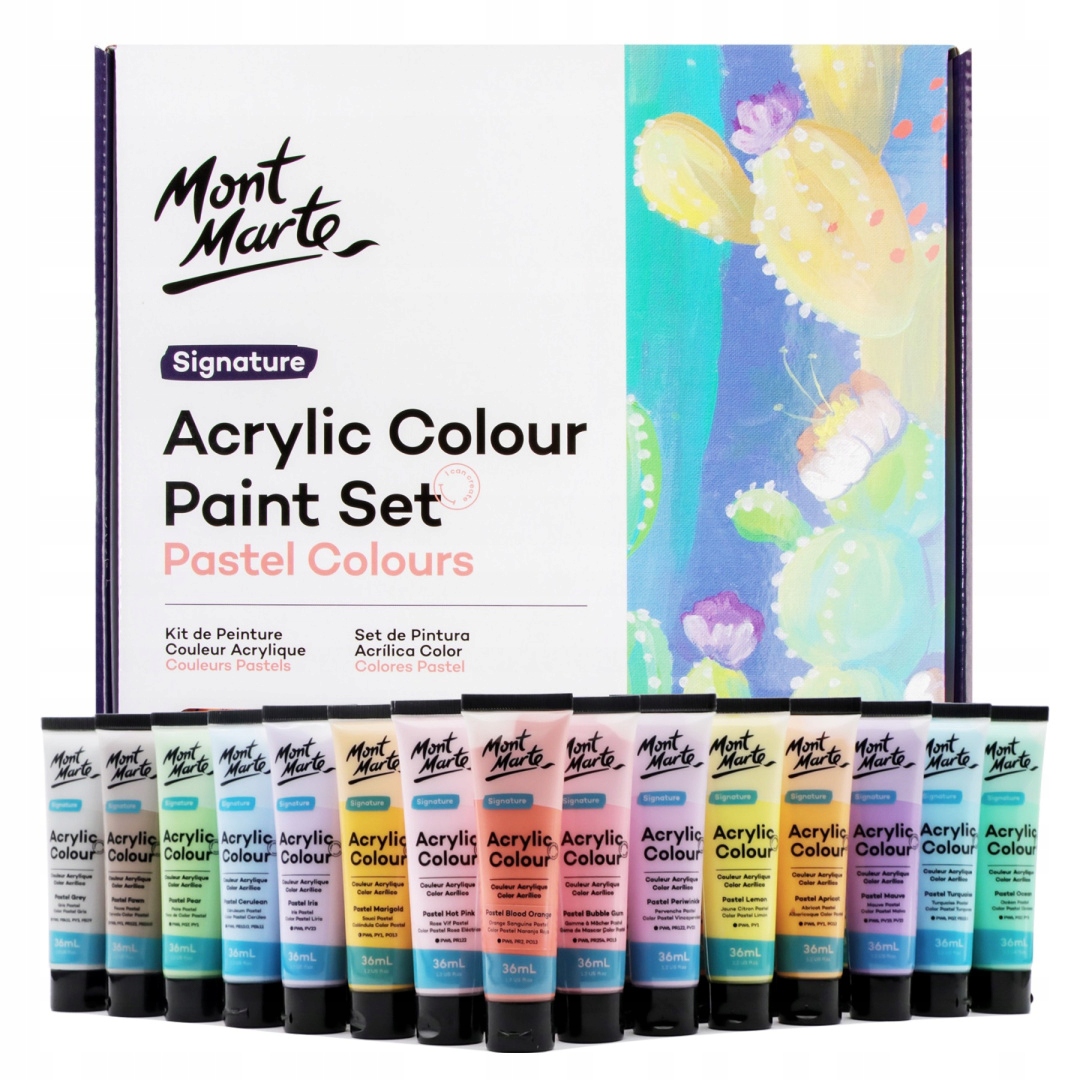 Sada akrylů Pastel Mont Marte 36x36ML