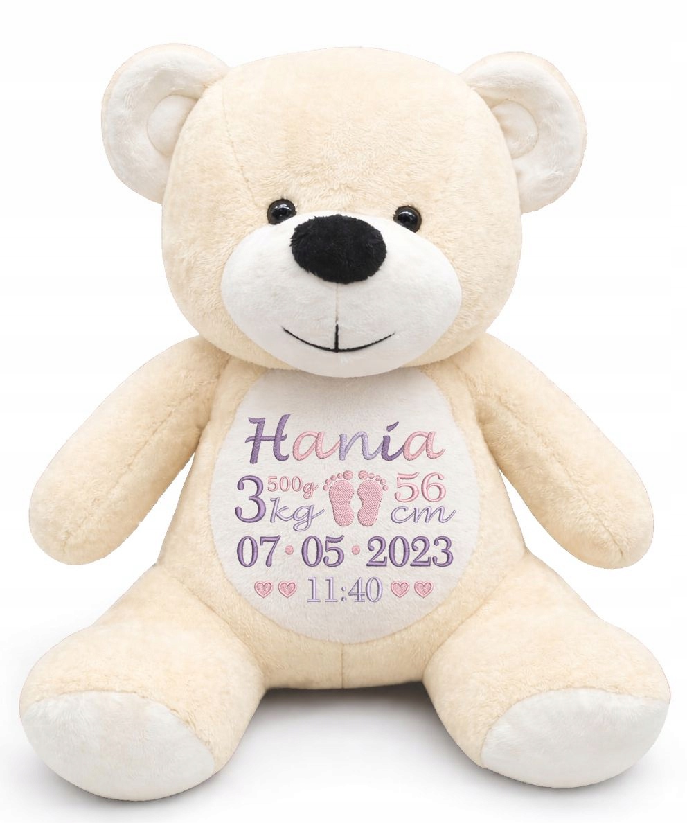 Plyšový Medvídek Velký Dárek Křest Výšivka Metrika