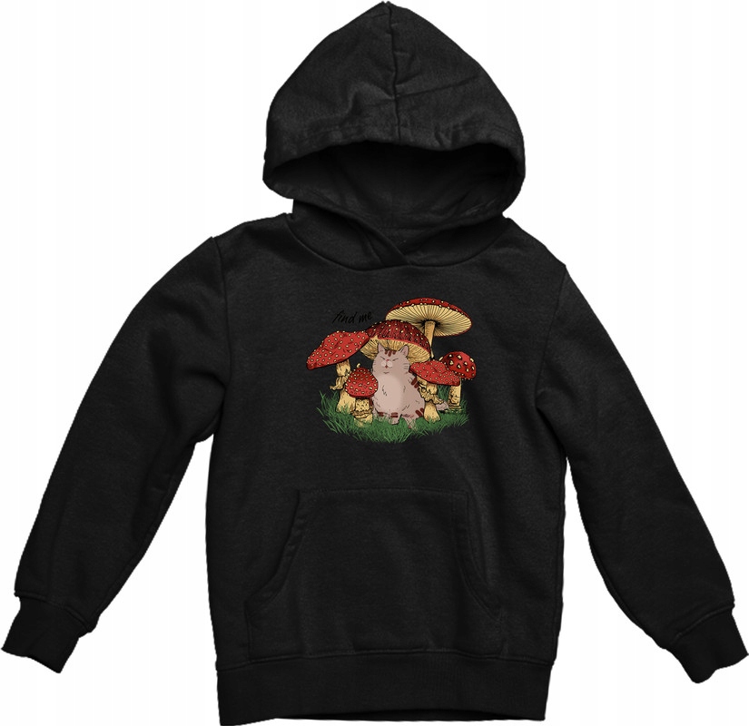 

Bluza Z Kapturem Czarna Kotek Śmieszny Kot 3 S