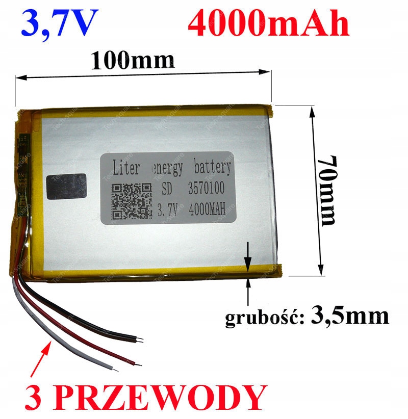 Akumulator Bateria Tablet 7"-9" 4000mAh