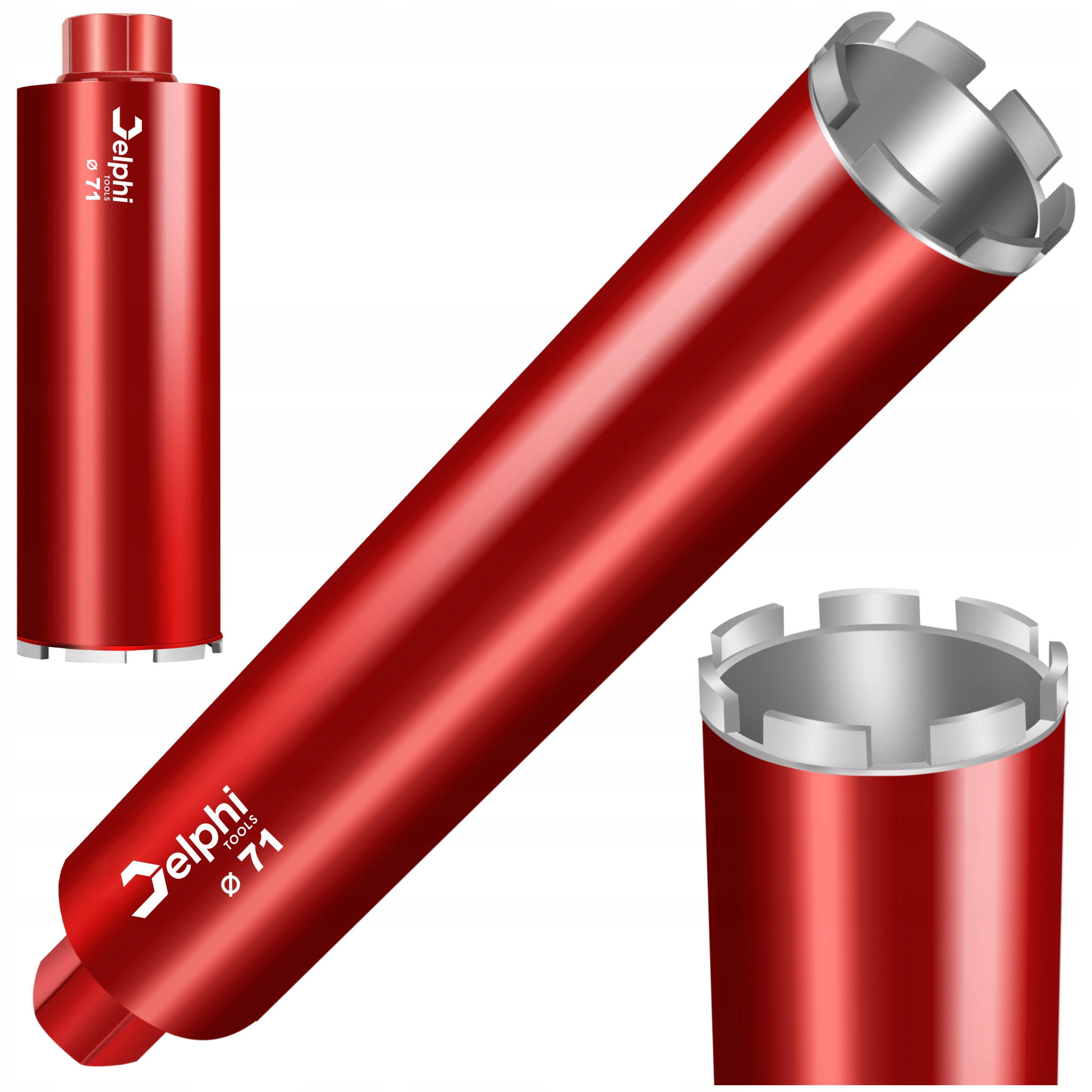 Wiertło Koronowe Diamentowe Do Betonu 71 x 450mm Wiertnica Otwornica Delphi