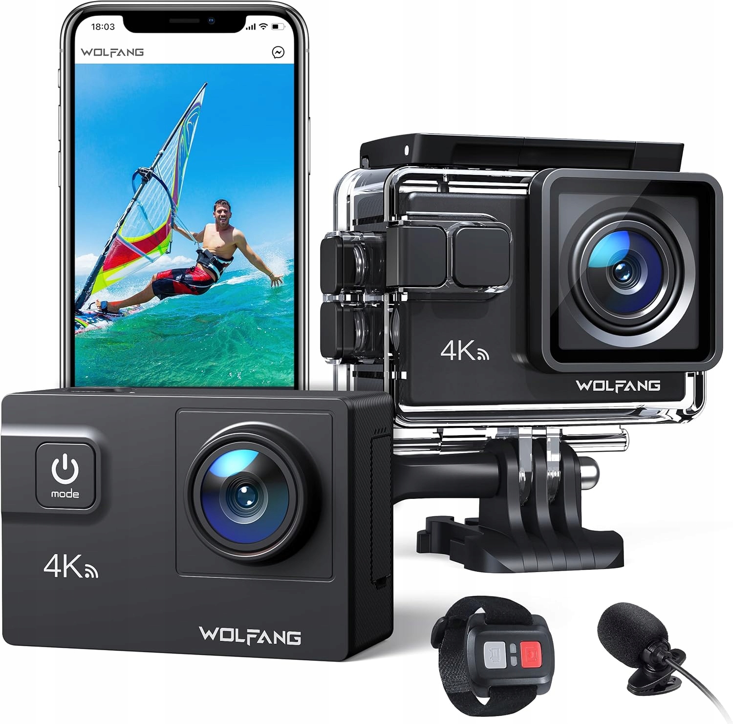 WOLFANG GA300 Kamera Sportowa 4K 60FPS Wodoodporna WiFi EIS — miniatura 11