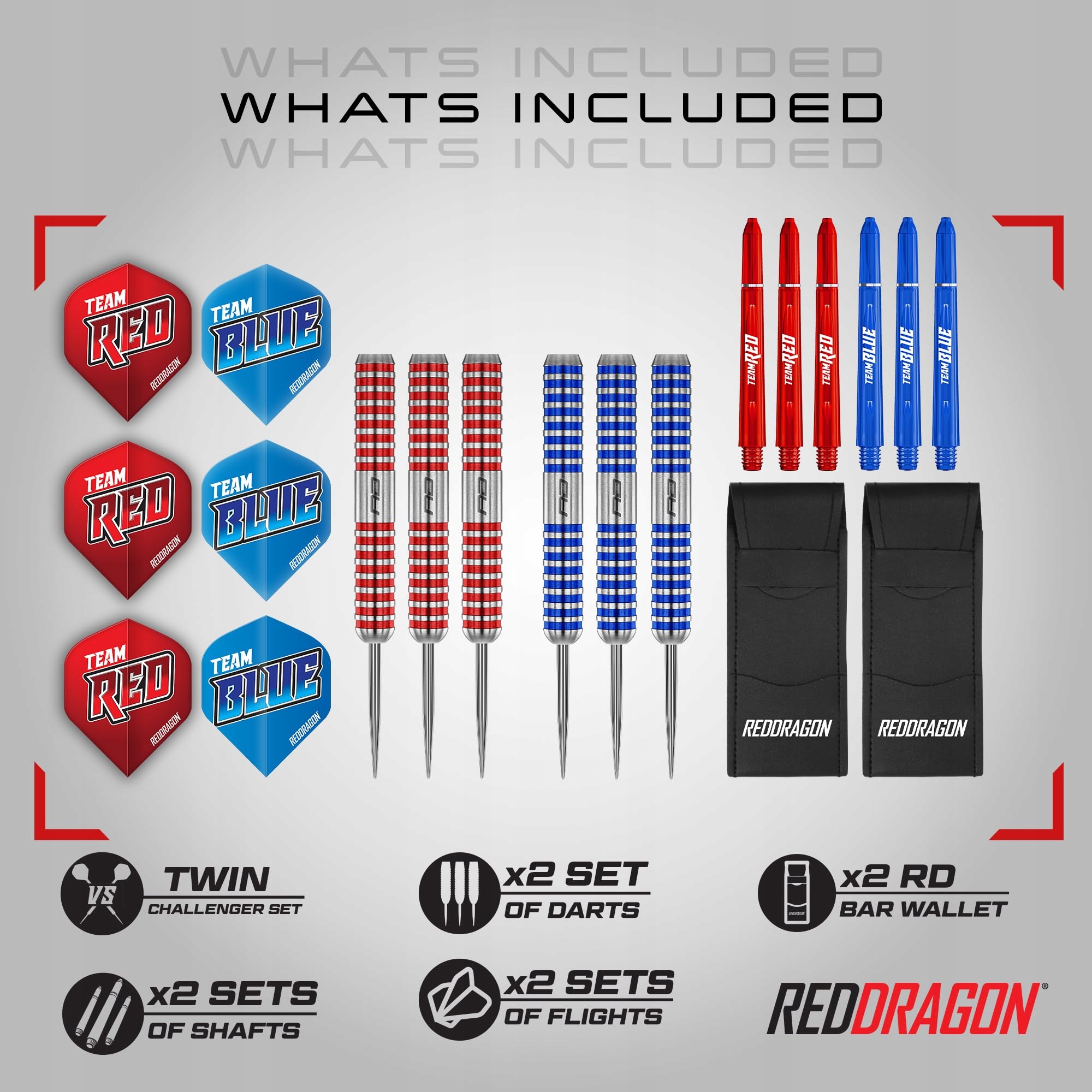 RED DRAGON Darty Profesjonalne Metalowe 20g Lotki Zestaw Z Lotkami — miniatura 2