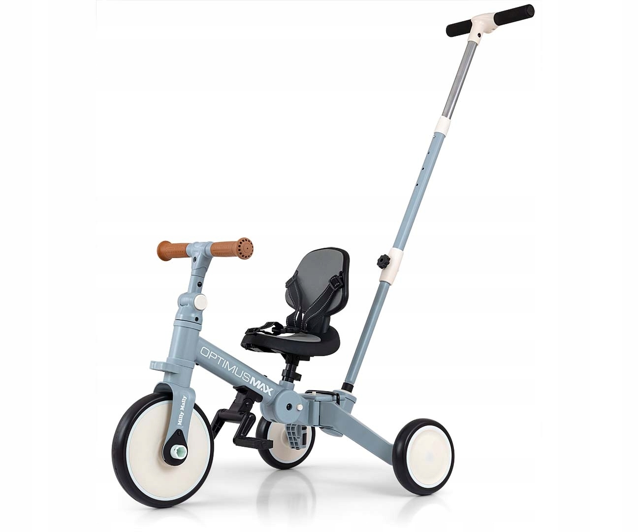 Milly Mally Rowerek 5W1 Optimus Max Trójkołowy Biegowy Denim