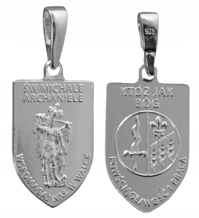 SREBRNY SZKAPLERZ MICHAŁA ARCHANIOŁA, TARCZA ŚW. MICHAŁ ARCHANIOŁ, MEDALIK