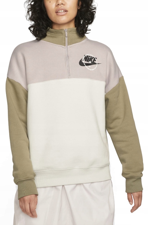 Dámská mikina Nike Sportswear Fleece Colorblock na zip do 1/4 DX5674-541 L