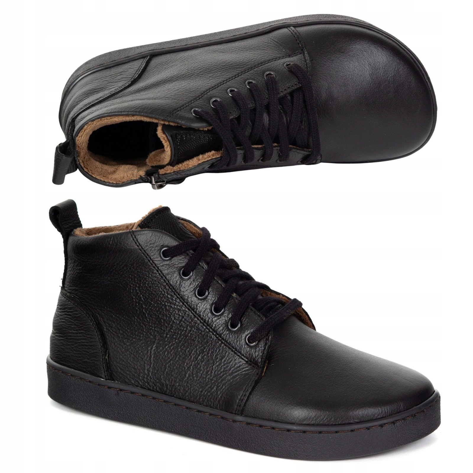 Dámské zimní barefoot kožené boty Z-B04 černé 42