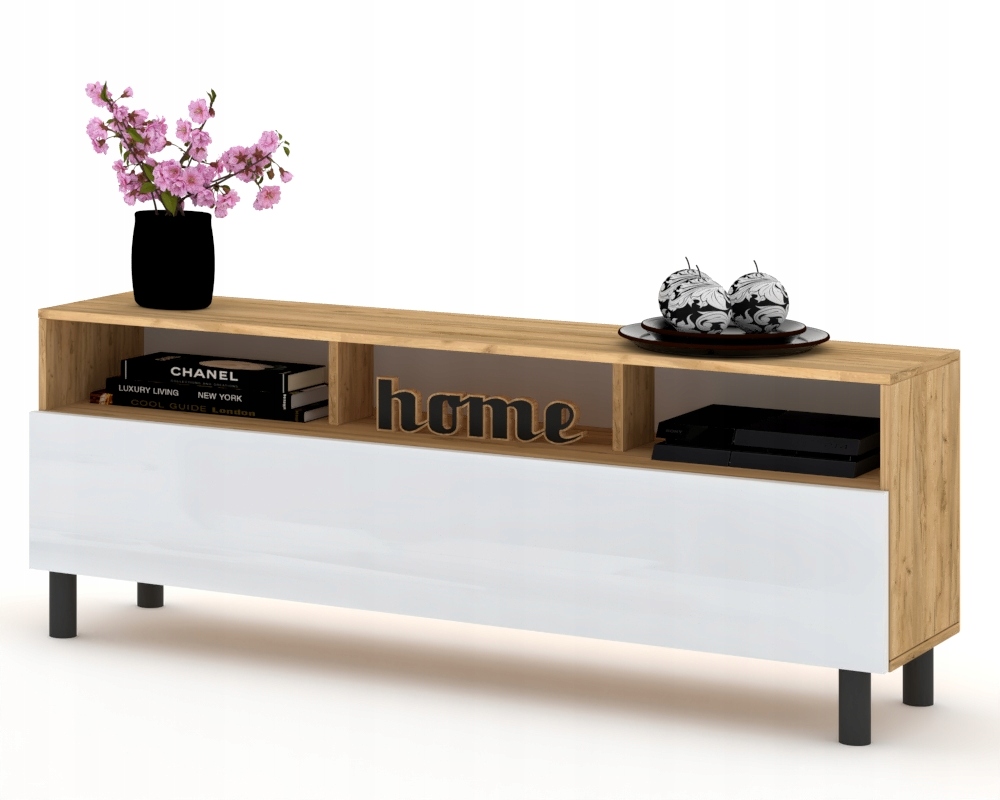 Stojící Rtv skříňka Play Heels Komoda Police Vitrína Craft Bílý Lesk 180