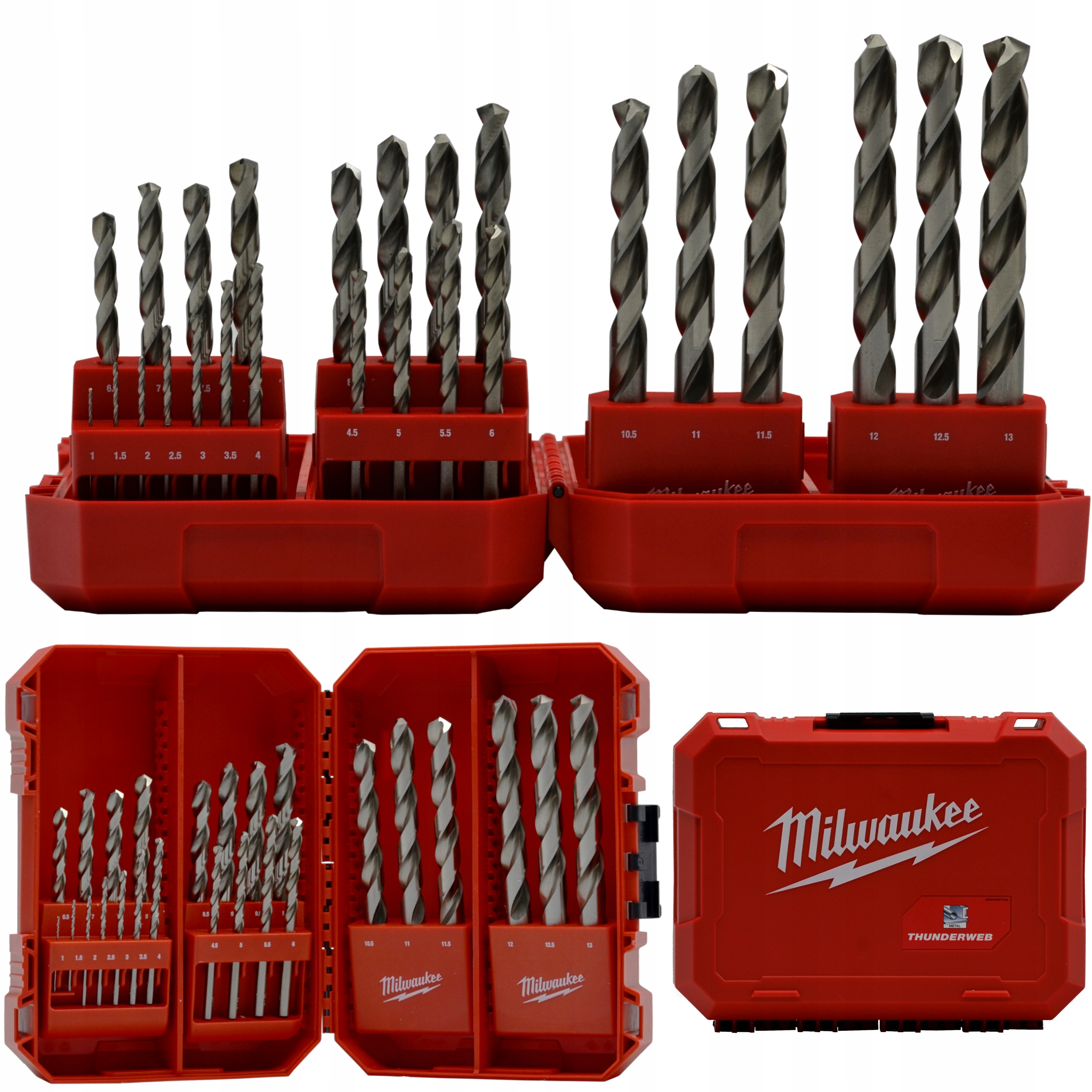 Zestaw Wierteł Do Metalu Hss-g Thunderweb Wiertła 1-13MM 25 Sztuk Milwaukee