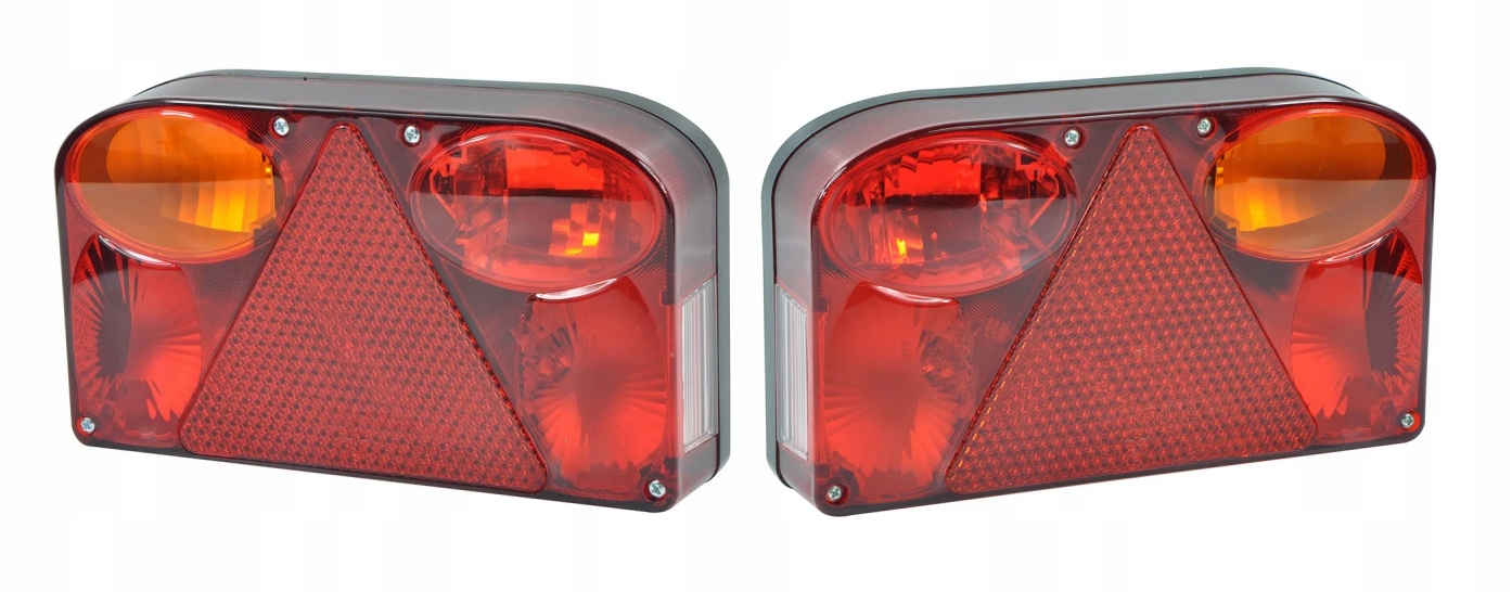 Zestaw lamp swiateł do przyczepki +odblaski 7 pin Strona zabudowy lewa