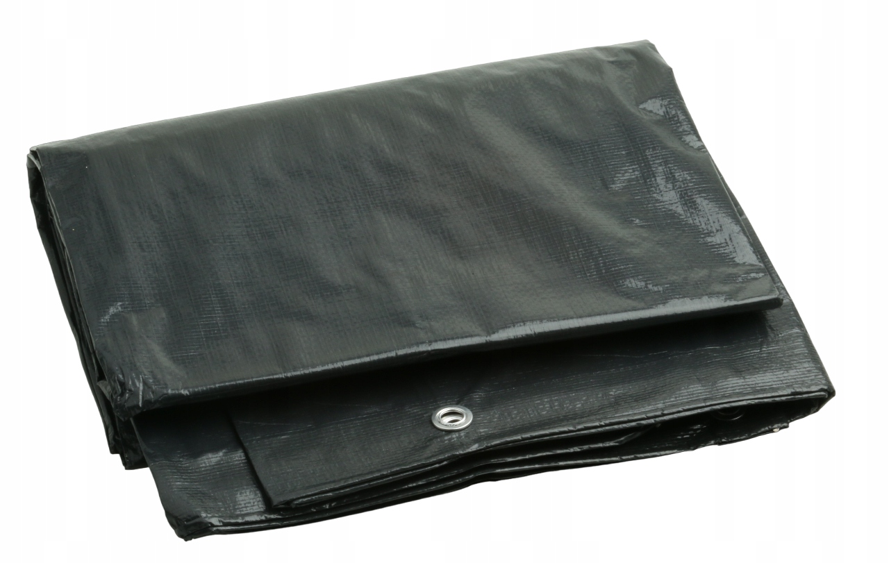 PLANDEKA SZARA 1,5 x 2 m GRUBA 150g / m2 FOLIA PŁACHTA WZMACNIANA SREBRNA