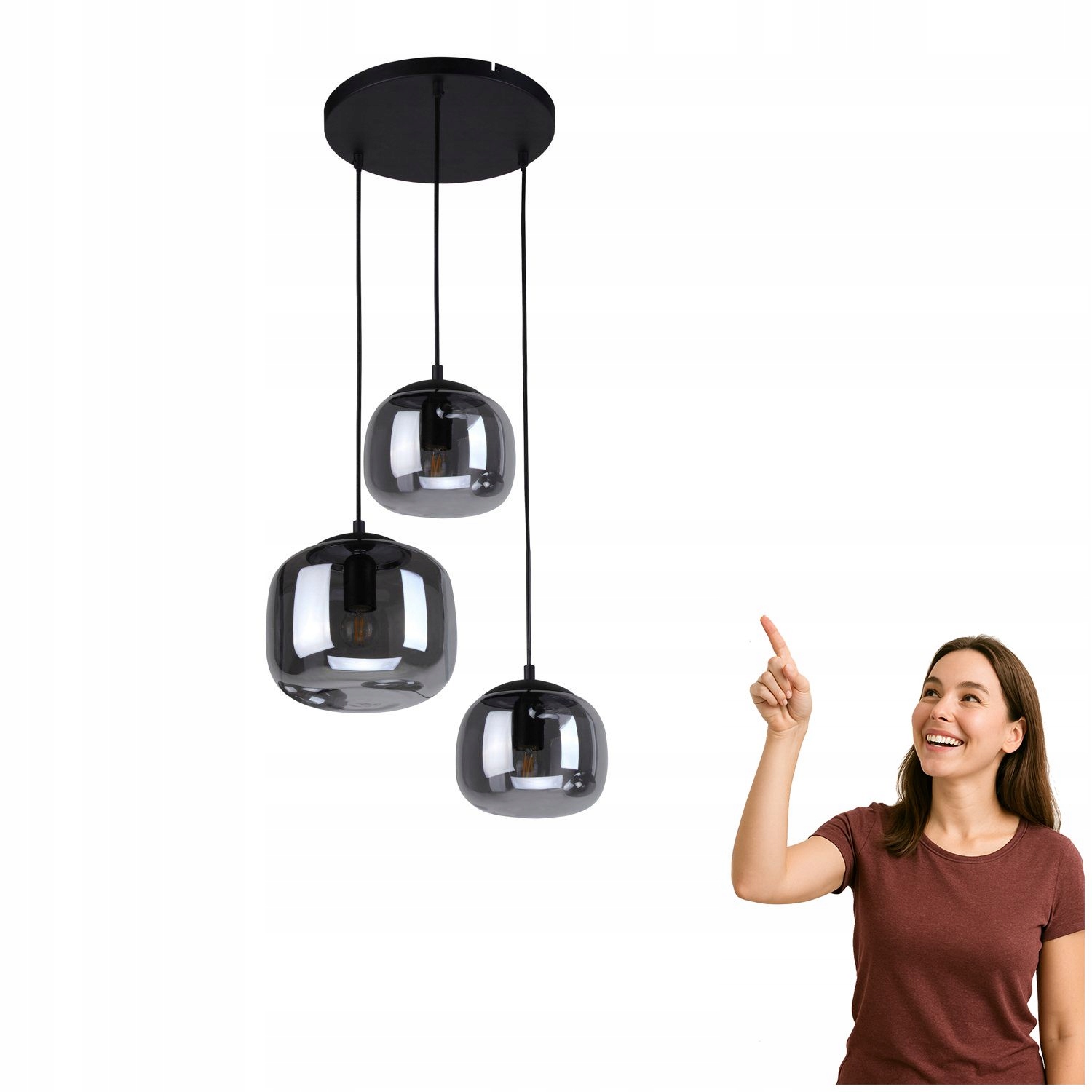 Závěsná lampa Calto PND-67705-3-BK-SG Italux