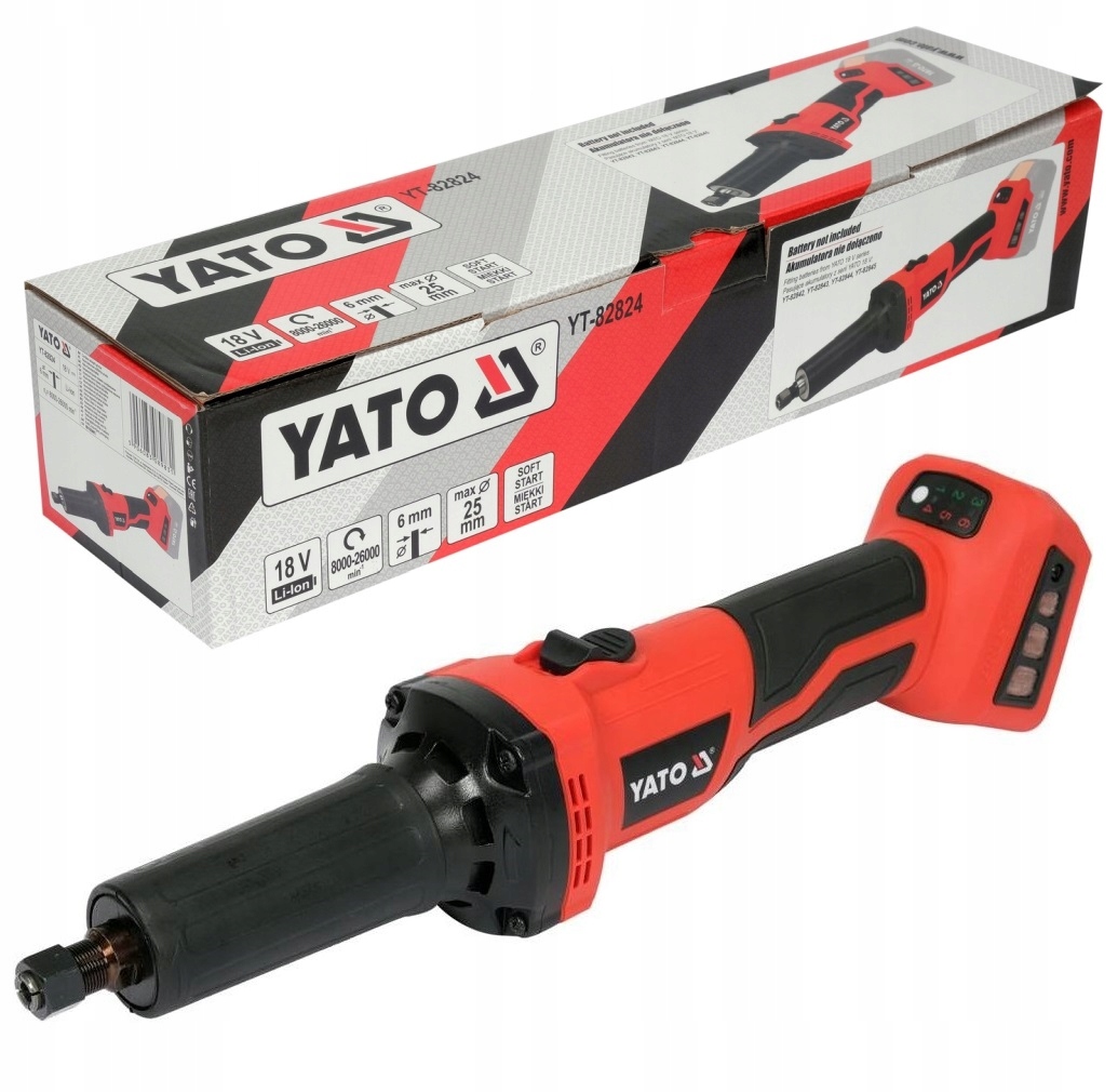 Yato Přímá Bezkartáčová Bruska Aku 18V 6 mm