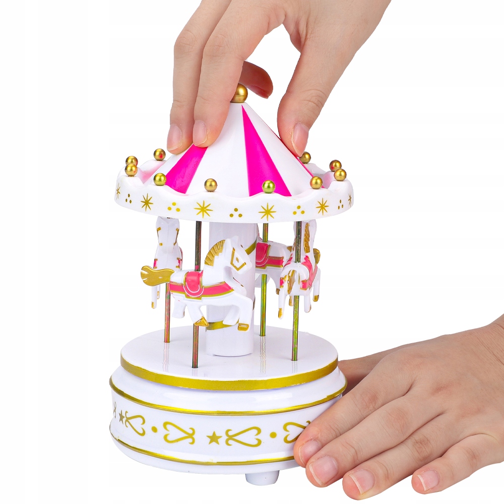 KARUZELA Z KONIKAMI I POZYTYWKA KOLOROWE ŚWIATEŁKA PREZENT NA ŚWIĘTA Szerokość produktu 11 cm