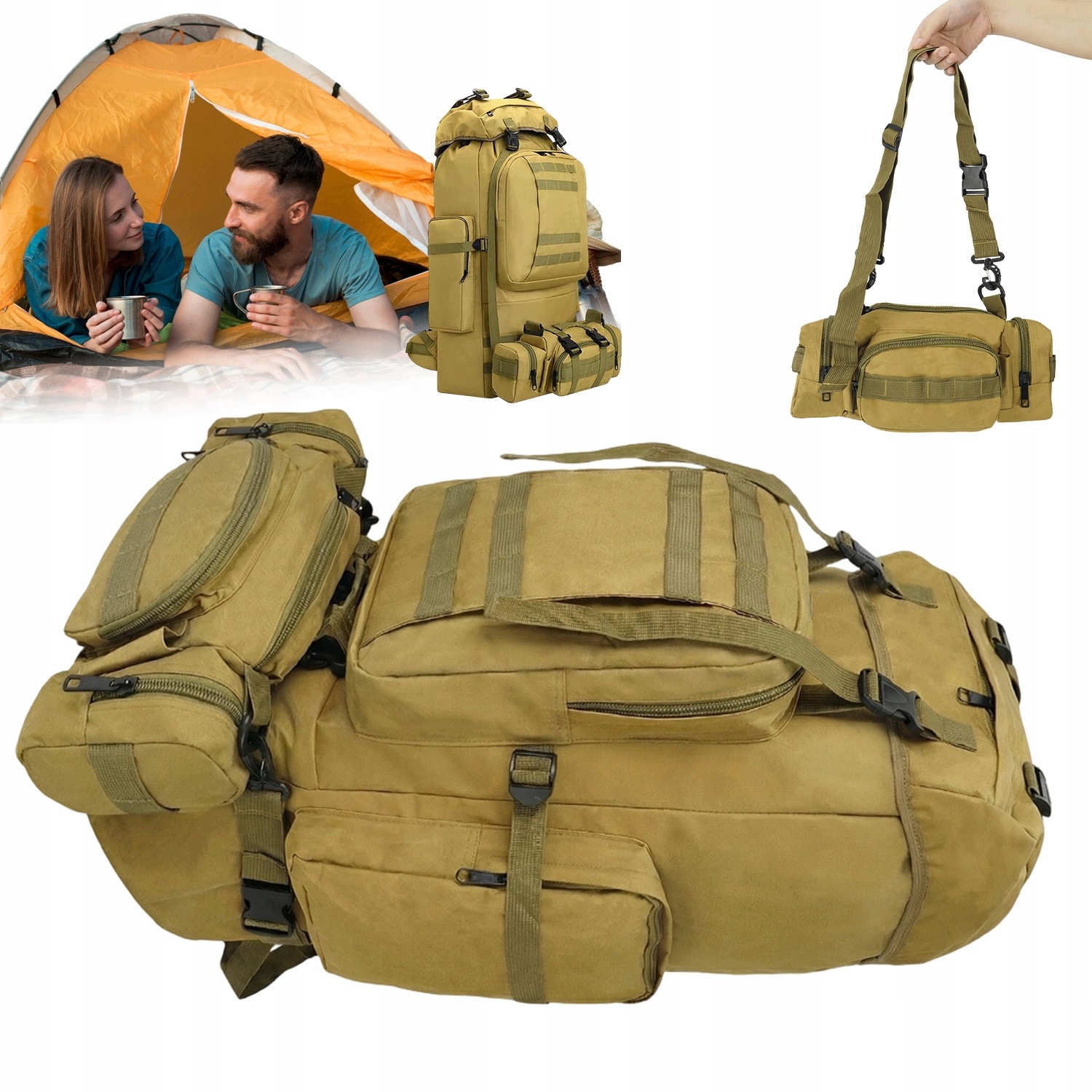 Plecak Turystyczny Trekkingowy Górski W Góry 100L Męski Damski Mocny Khaki