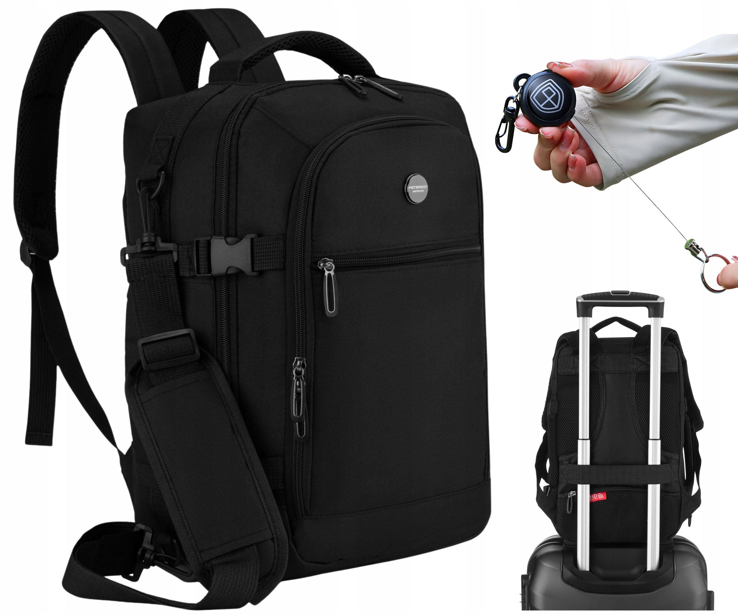 Plecak 40x30x20 damski torba bagaż podręczny kabinowy do samolotu Peterson