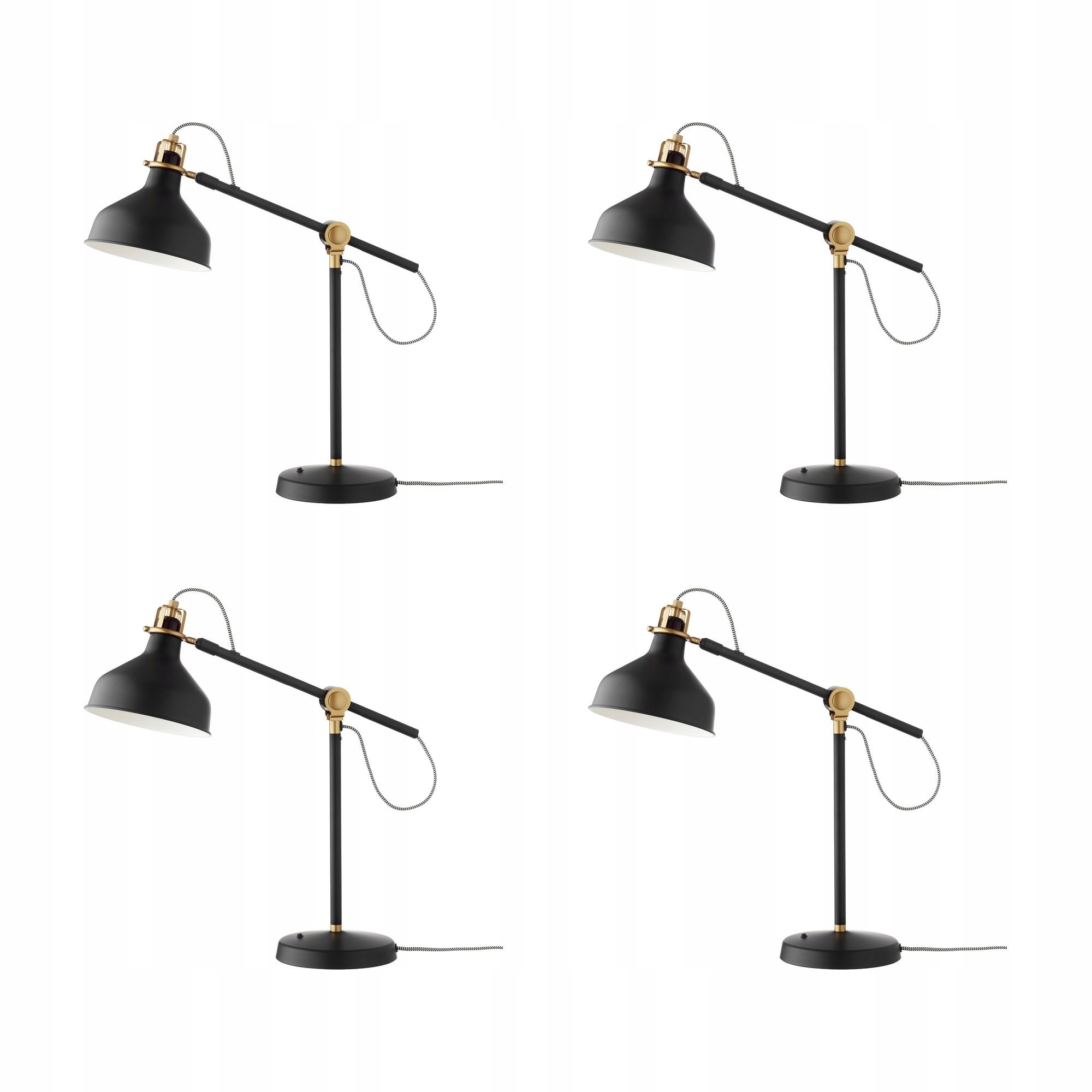 4 szt. Lampa biurkowa Ranarp czarna regulowana Led E27