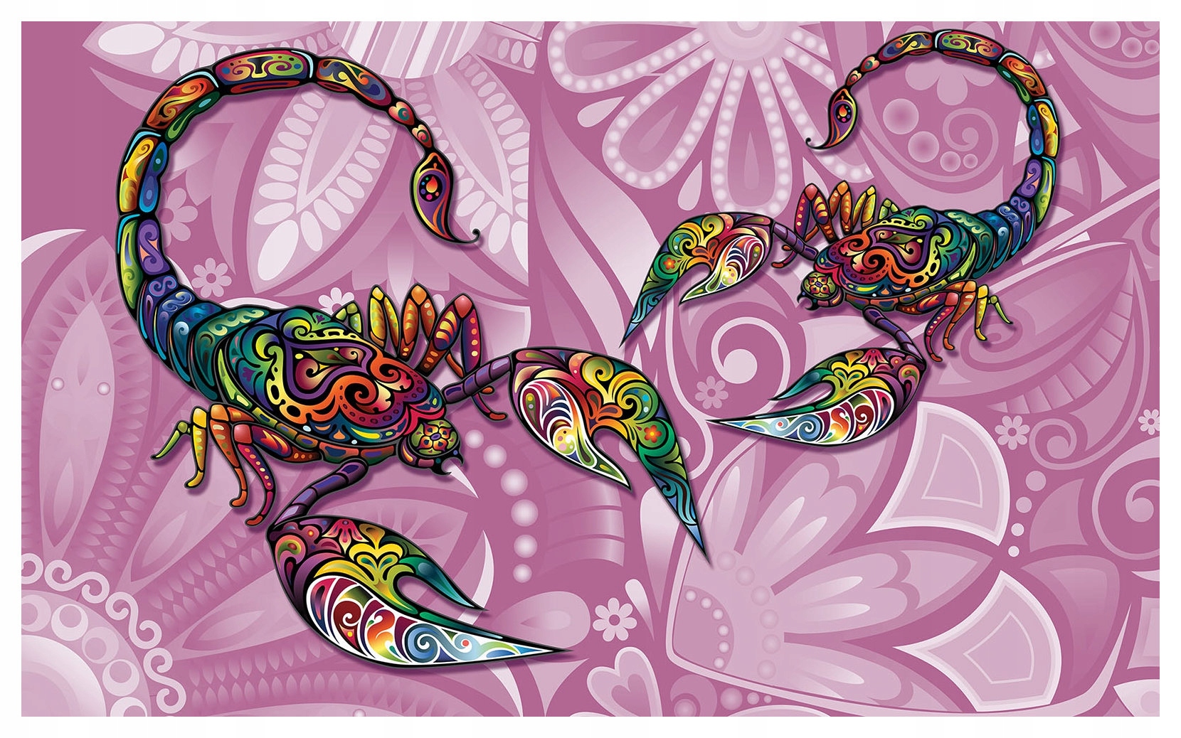 Vliesová fototapeta Farebné Škorpióny Art Design Vzory 312x219 lepidlo