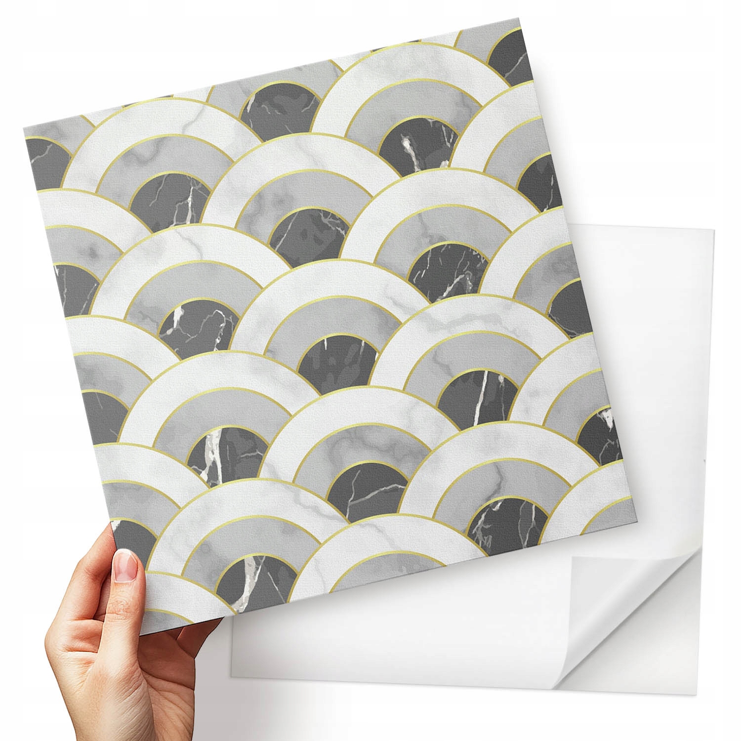 Vinylové dlaždice S Potiskem Pohyblivé oblouky ve vlnitém stylu 9x30x30 cm