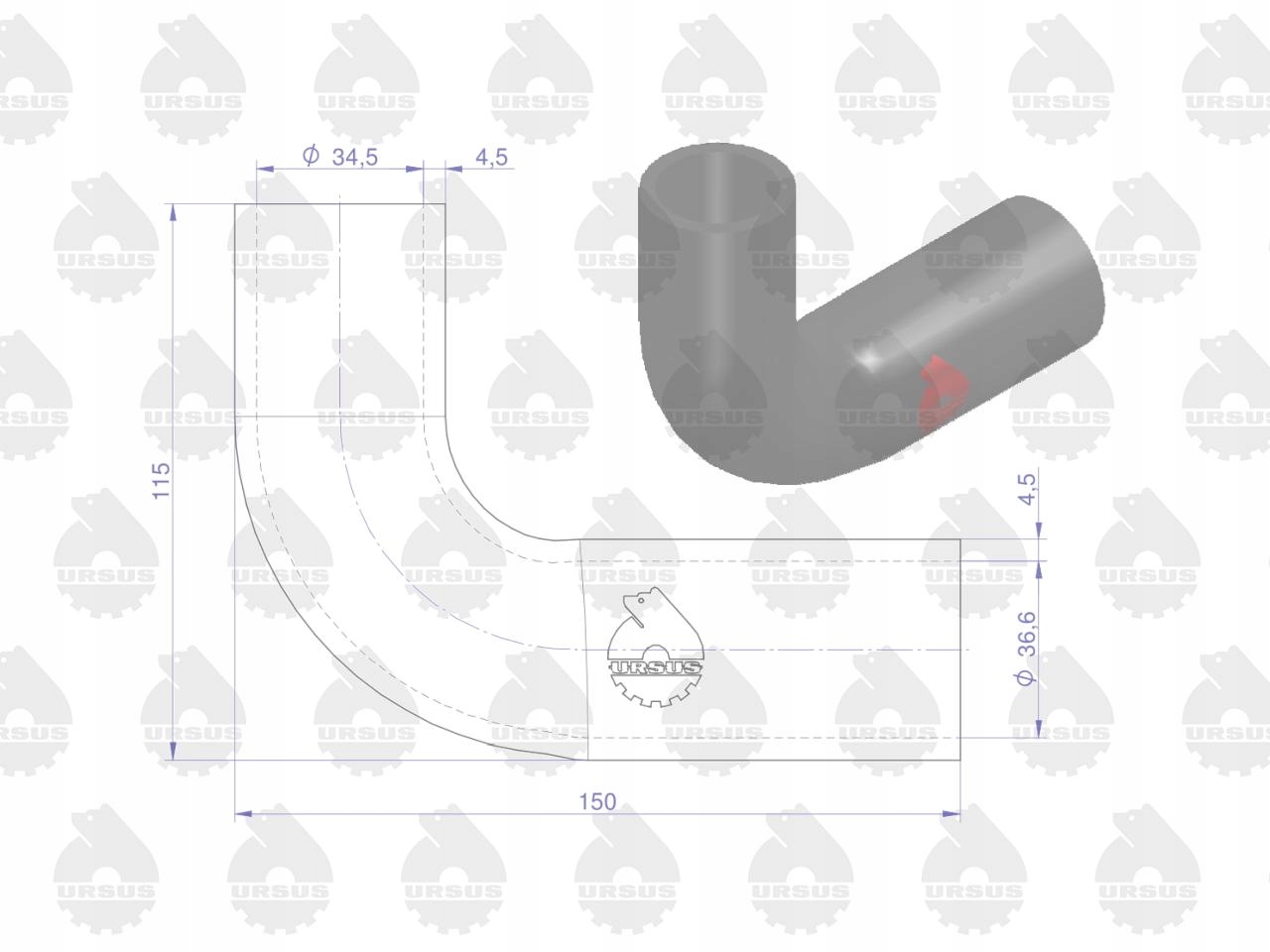 ORYGINALNY KOMPLET PRZEWODÓW CHŁODNICY URSUS C-360 Producent części Ursus