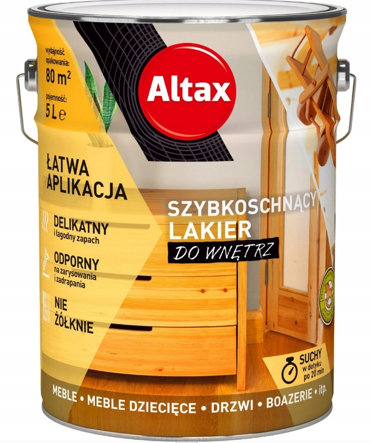 Altax Szybkoschnący Lakier Do Wnętrz 5L Półmat