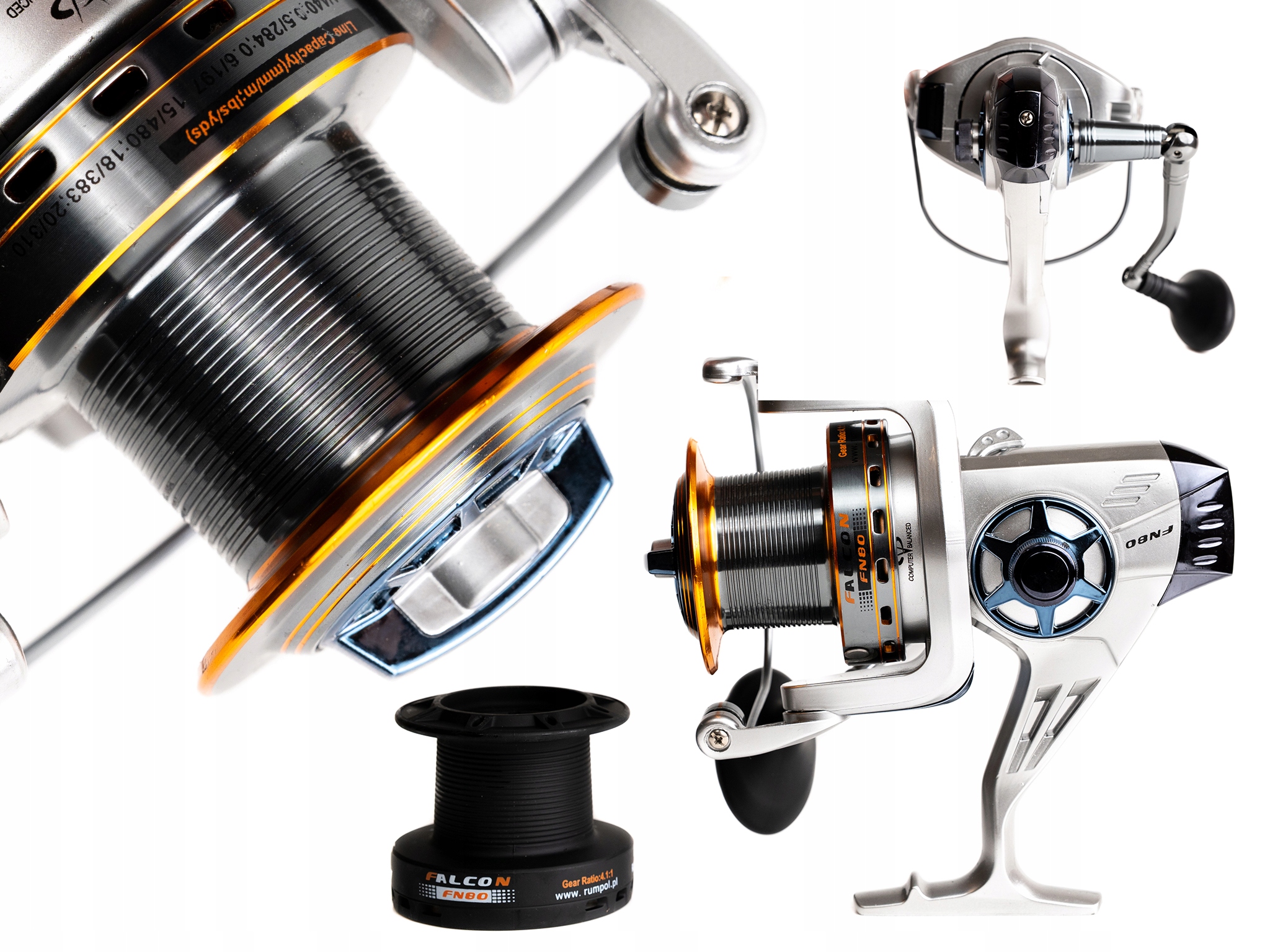 Mořský Naviják Rumpol Sumcový Kaprový Falcon 80A Šňůra Bonus