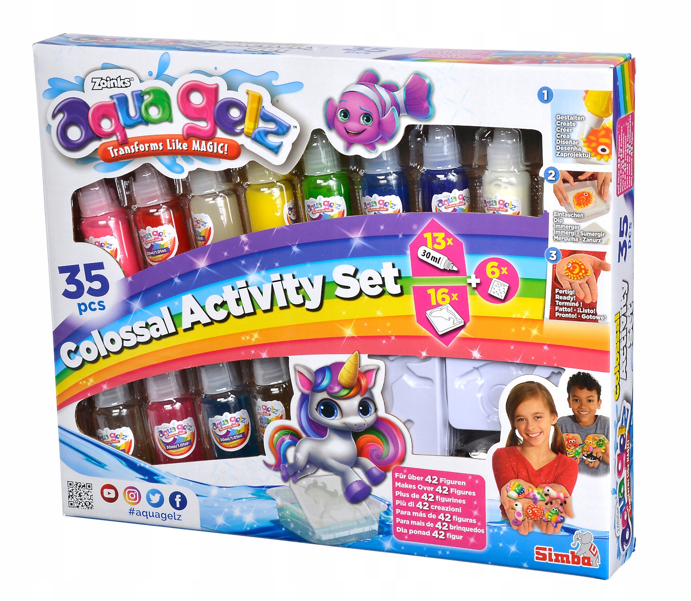 SIMBA Aqua Gelz Zestaw XXL 13 żeli + foremki Rodzaj wydrapywanki