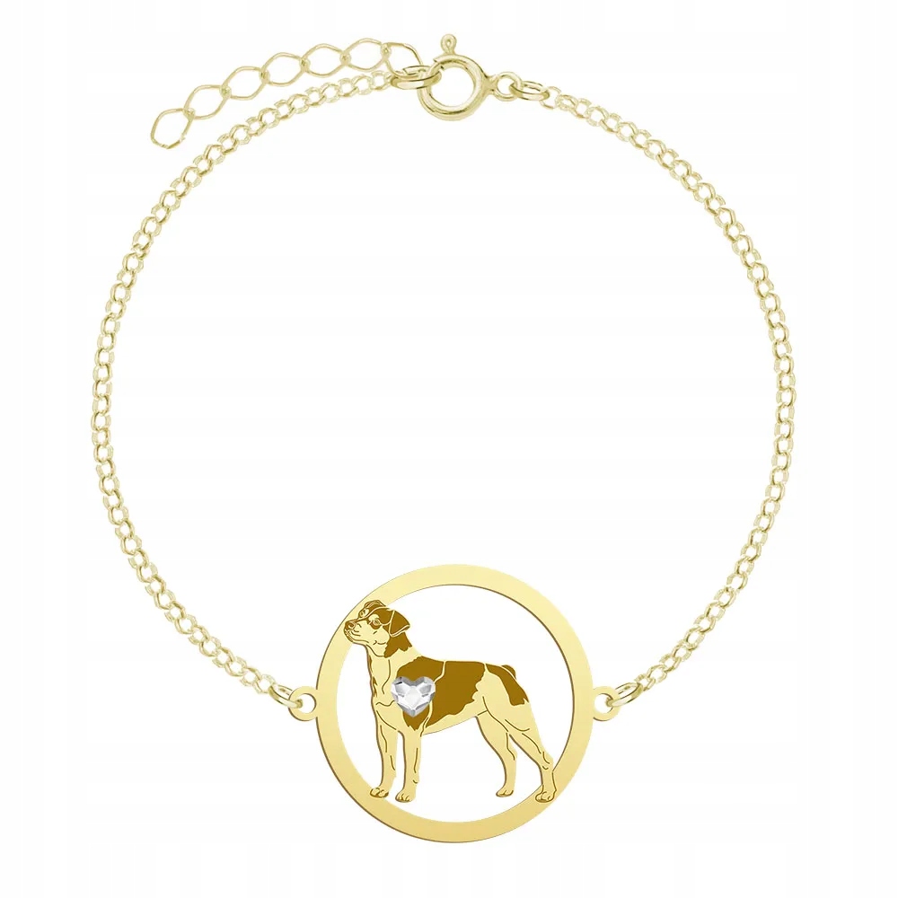 Zlatý náramek se psem Brazilský teriér 925 Šperky Gravírování Bonus