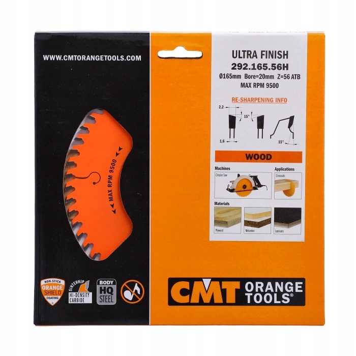 Piła do cięcia poprzecznego Cmt 165x20 mm (292.165.56H)