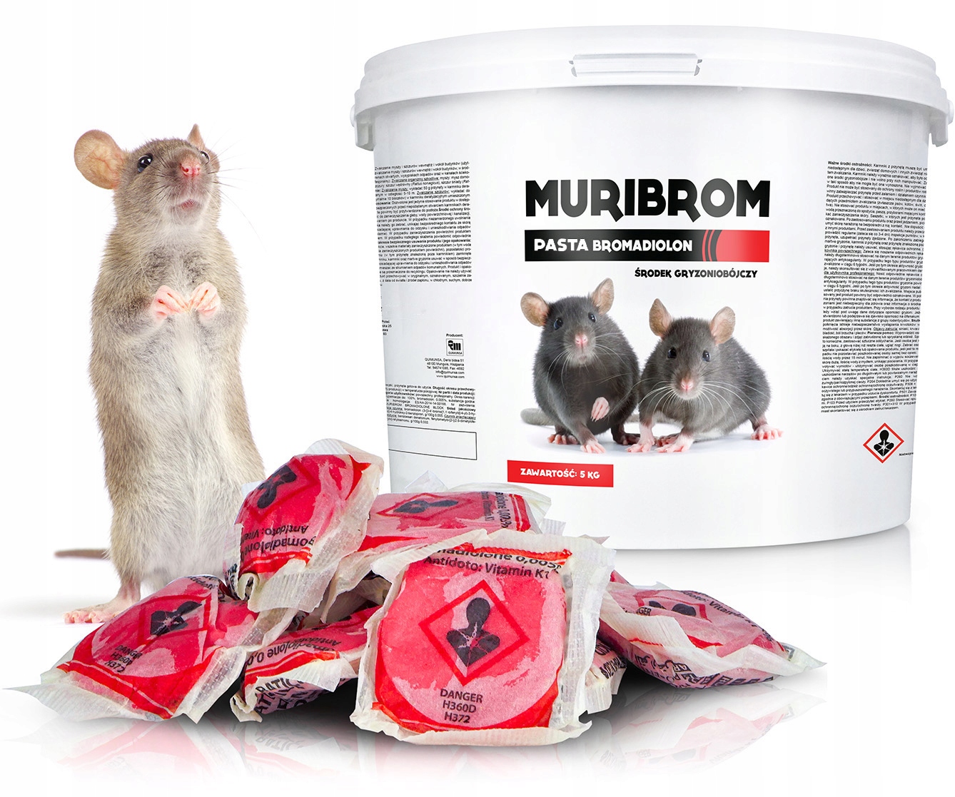 Ultra Mocna Trutka Na Myszy I Szczury Muribrom Pasta Bromadiolon 5 Kg