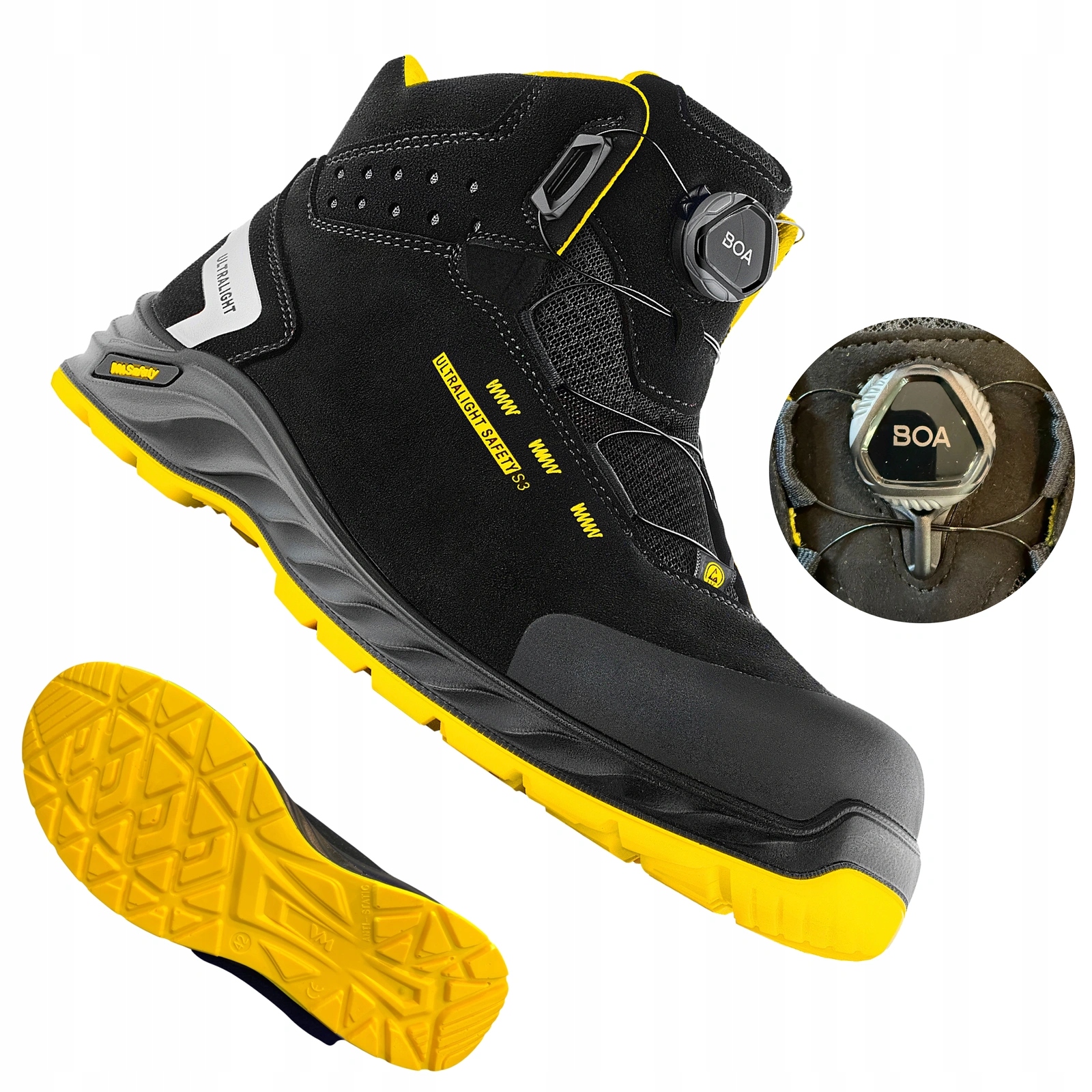 Buty robocze męskie wysokie z Boa S3 VM Wisconsin rozmiar 44