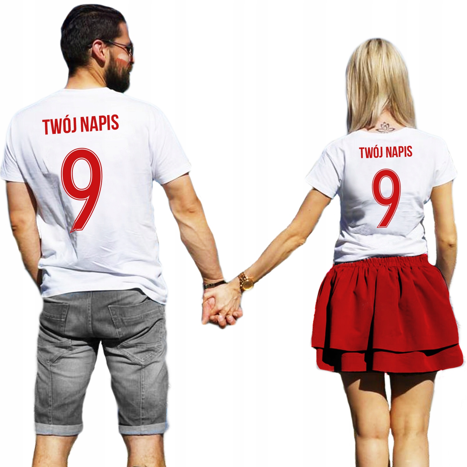 ZESTAW 2 KOSZULKI KIBIC REPREZENTACJI POLSKI NAPIS