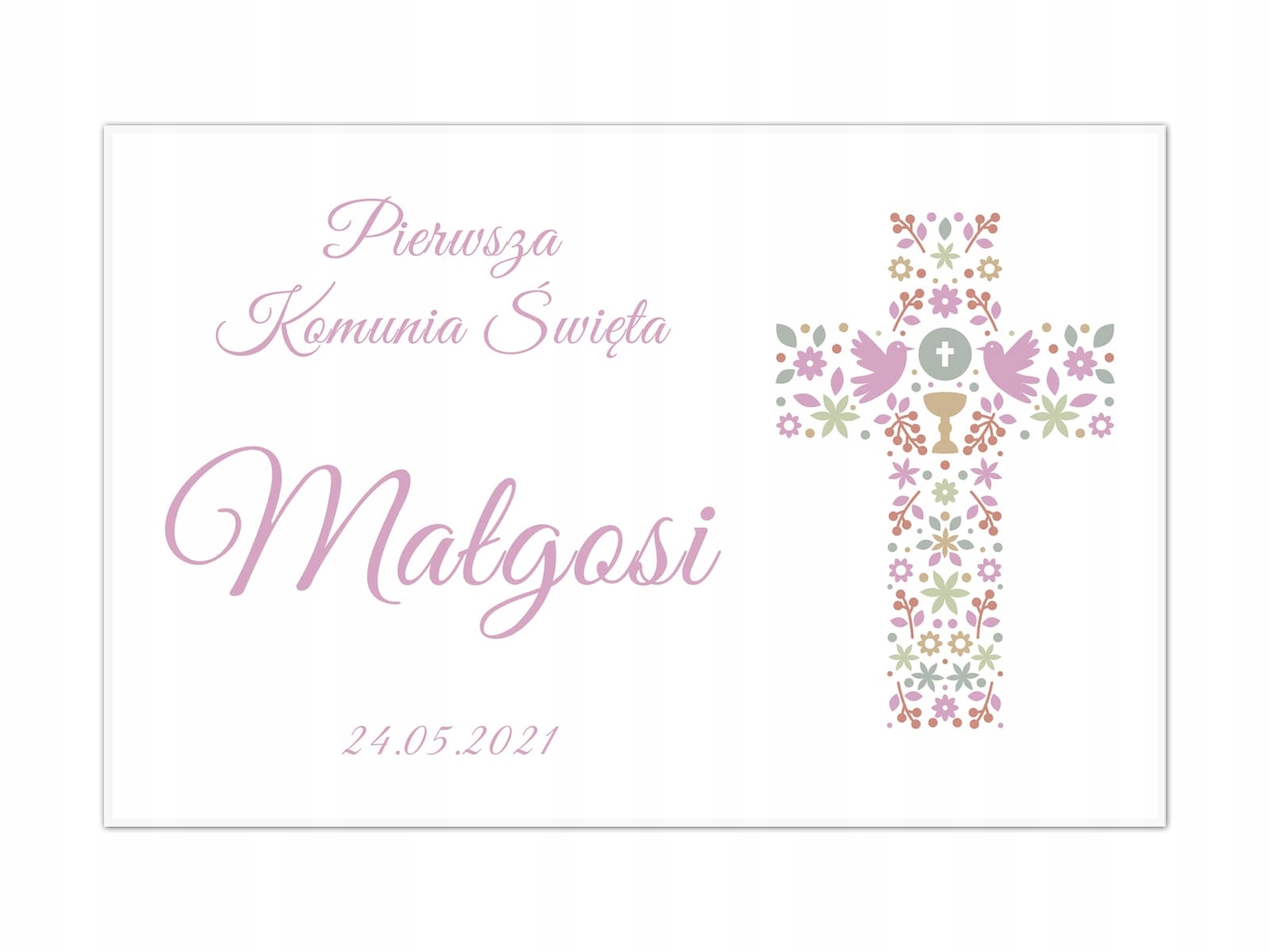 

Duży plakat komunijny Personalizowany 90x60cm