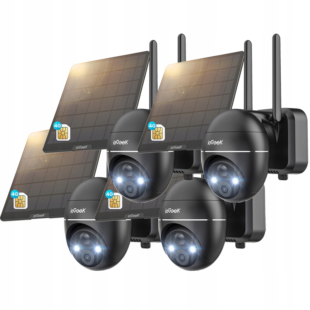 Solární Otočná Kamera Gsm 3G/4G Lte Sim 3MPX 4X Zoom Monitorování 4KS