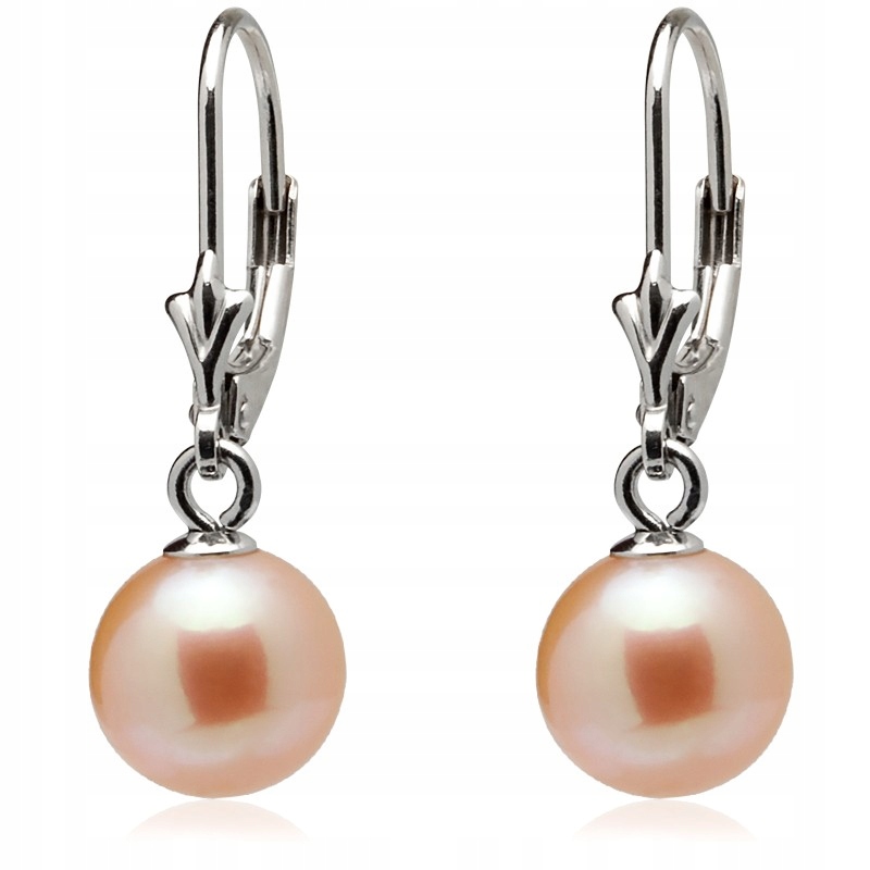 Stříbrné Náušnice S Pravými Kulatými Perlami