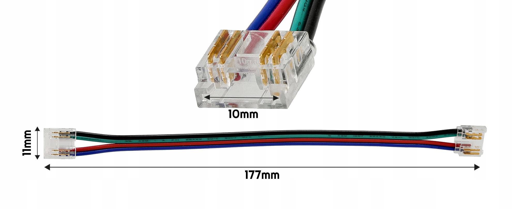 Złączka Szybkozłączka Do Taśmy RGB 4 PINY 10mm ZATRZASK Taśma - Taśma Waga produktu z opakowaniem jednostkowym 0.09 kg