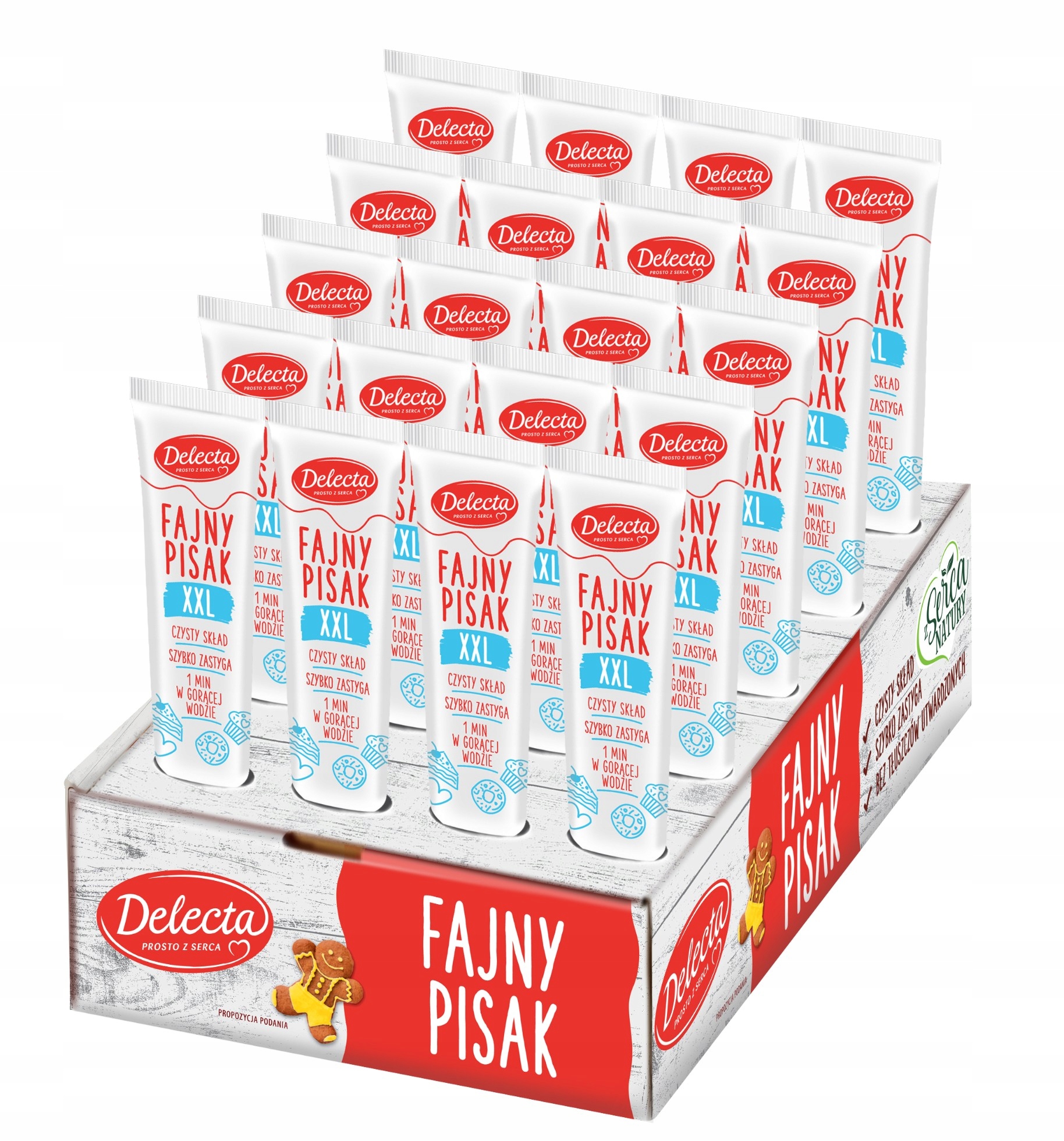 Pisak Biały XXL Delecta do dekoracji ciast pierniczków 20x30g w tubce