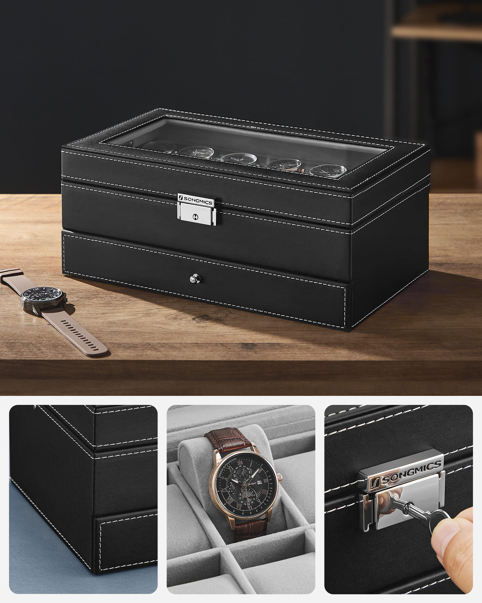 Szkatułka Kasetka na zegarki ETUI Organizer Model JWB020