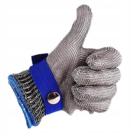 Kovové rukavice odolné proti prerezaniu-modrá