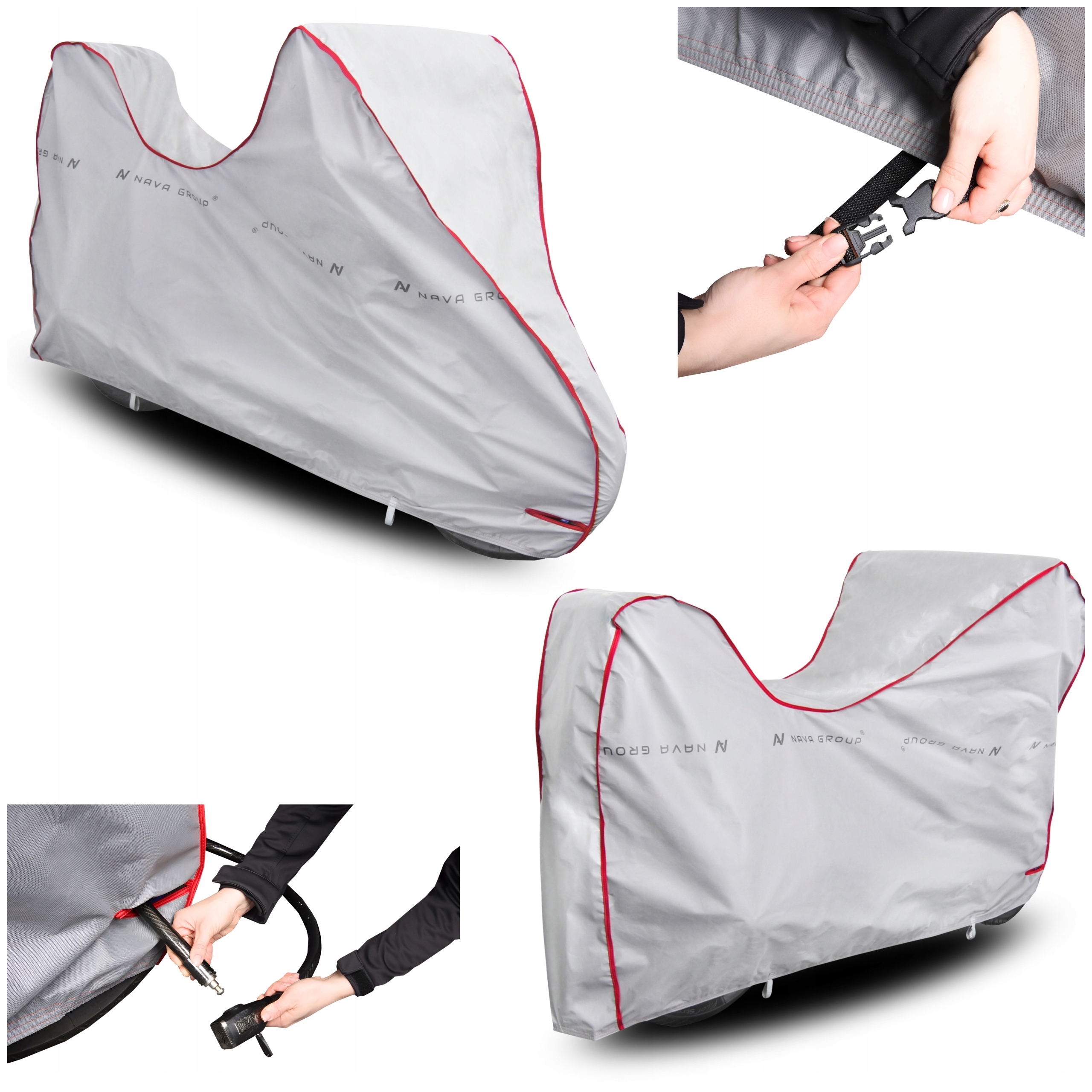 Obal na motocykl s kufrem L 245x125 Vodotěsný Motor Uv Practic Pas