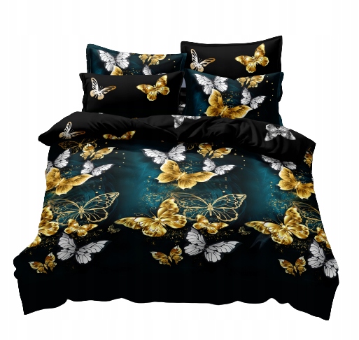 

Pościel 160x200 Złoty Motyl Motylek Gold Komplet