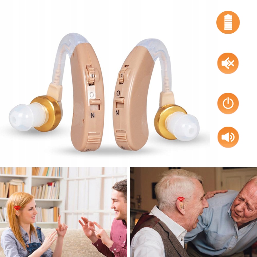 2szt Aparat Słuchowy Wzmacniacz Słuchu Dzień Dziadka Babci