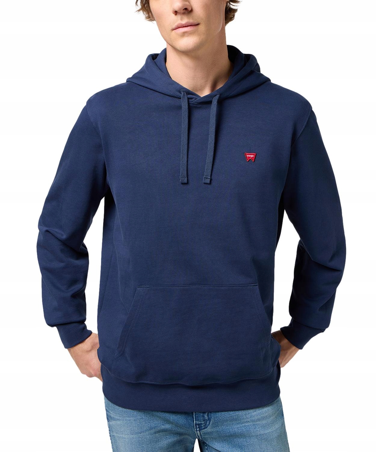 Wrangler velká mikina s kapucí (klokanka) navy bavlna Sign Off Hoodie 3XL