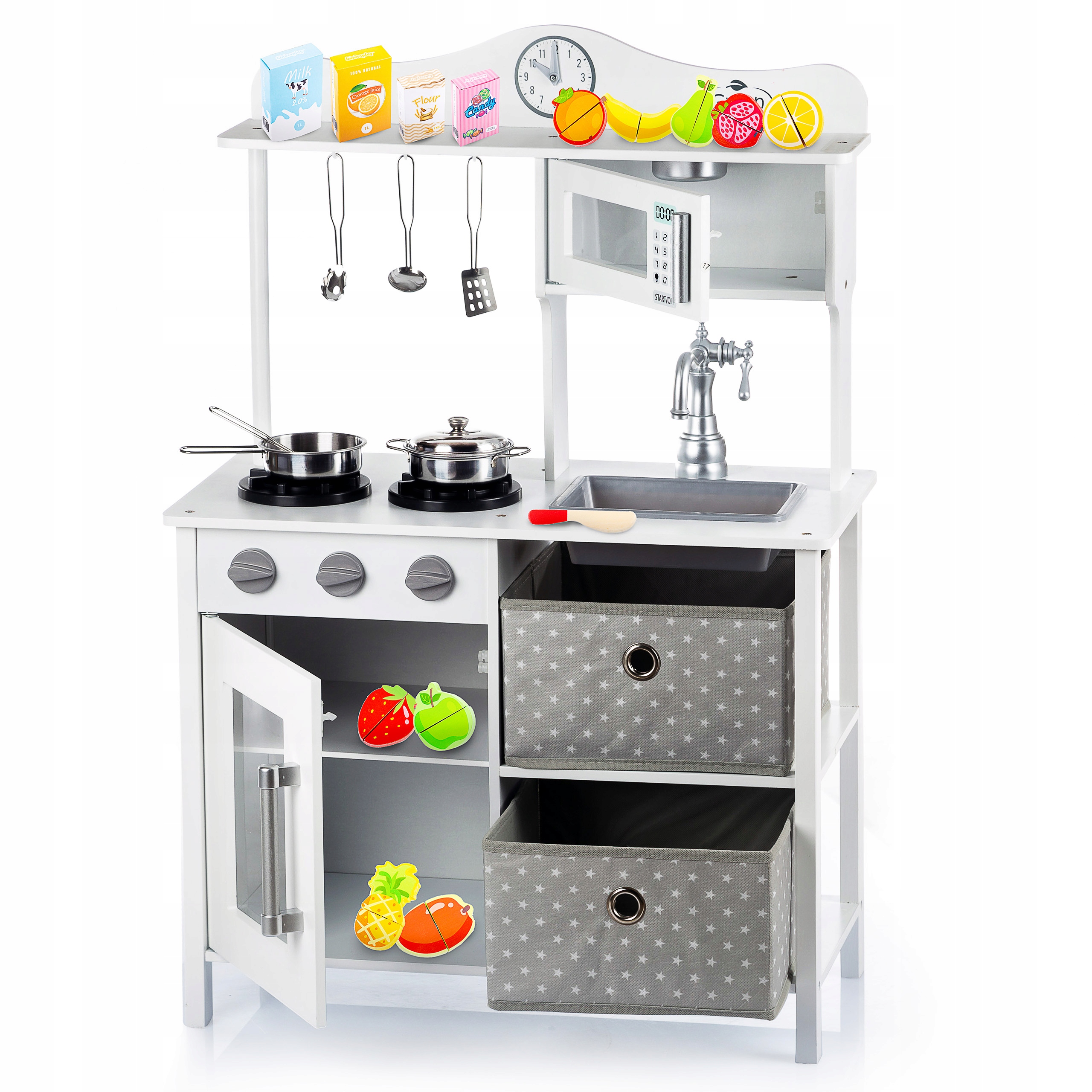 KINDERPLAY DREWNIANA KUCHNIA DLA DZIECI ŚWIATŁO AKCESORIA OWOCE WARZYWA Kod producenta GS0058-1 Premium